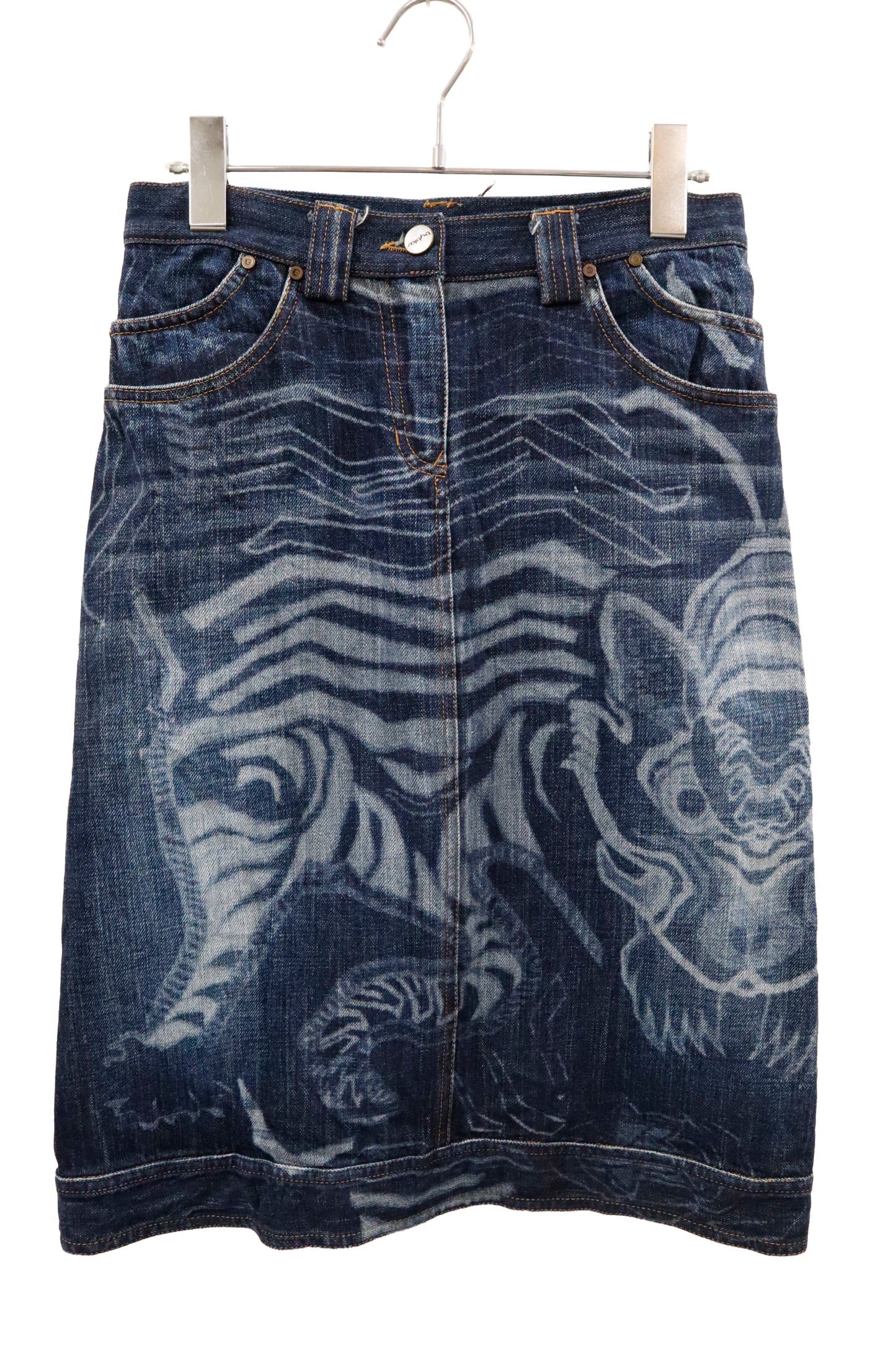 graphic denim skirt/U-［2602-035］