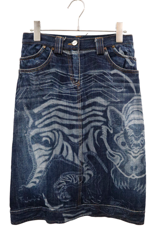 graphic denim skirt/U-［2602-035］