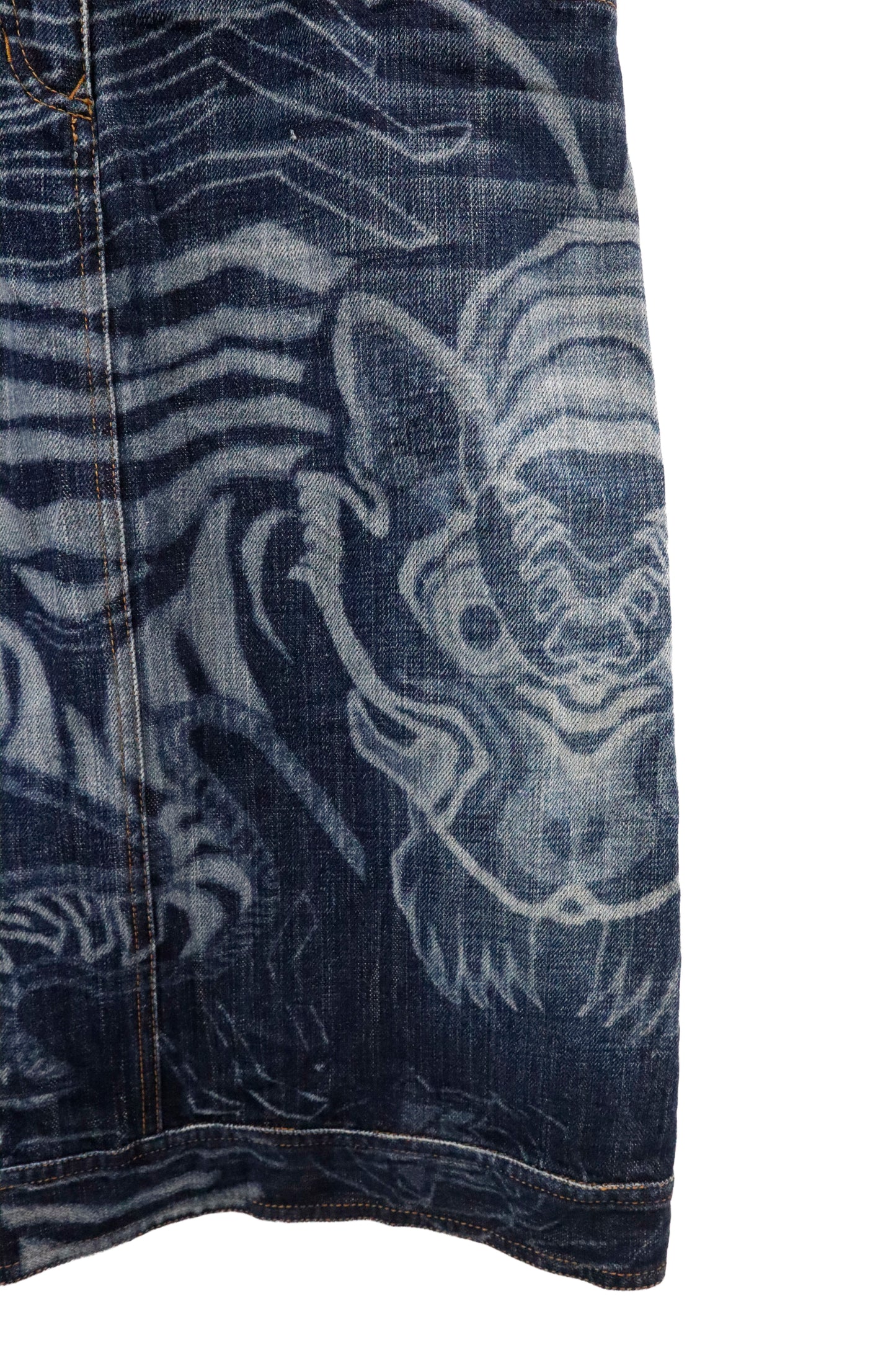 graphic denim skirt/U-［2602-035］
