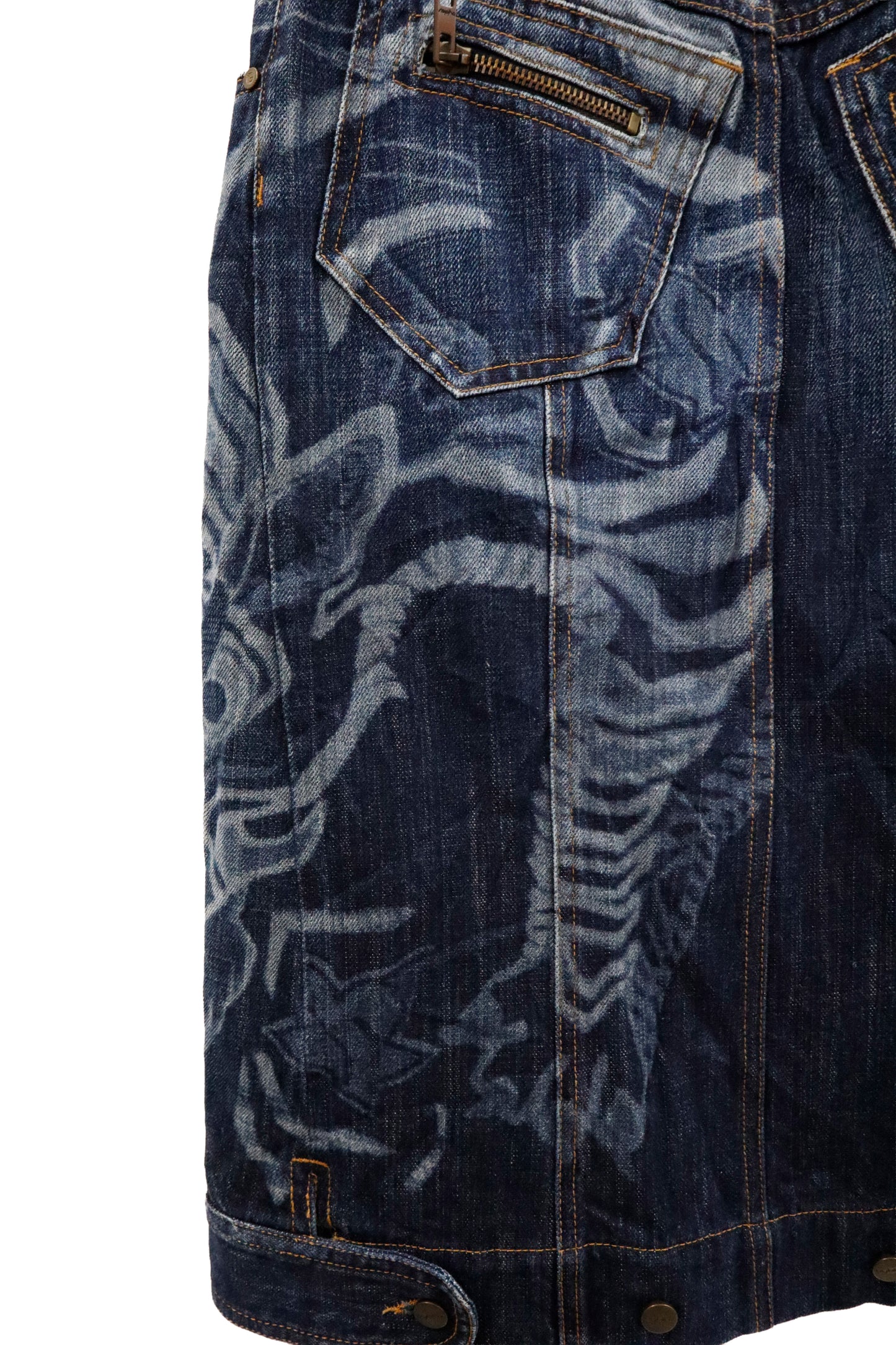 graphic denim skirt/U-［2602-035］