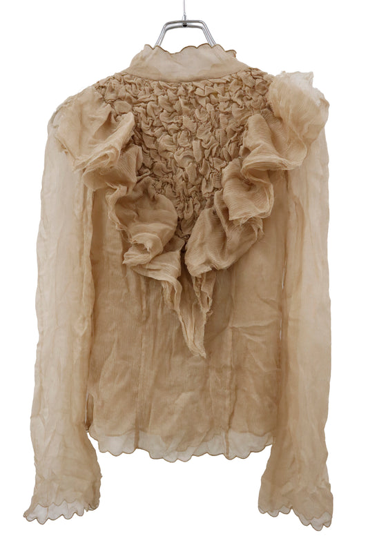 shirring see-through shirt/U-［2602-041］