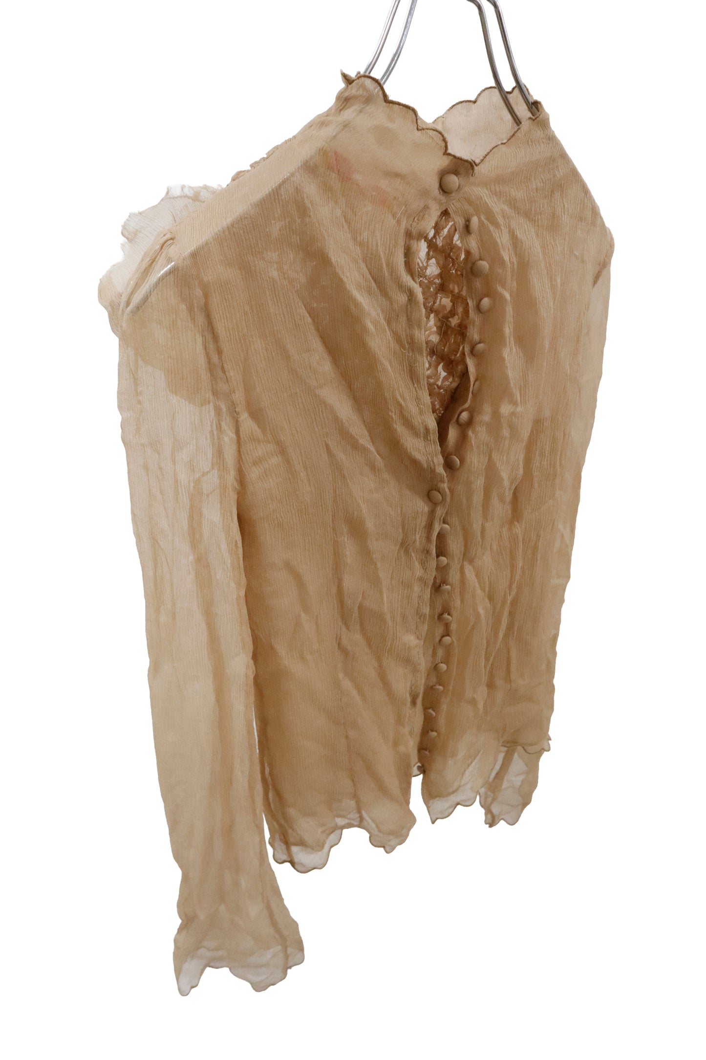 shirring see-through shirt/U-［2602-041］