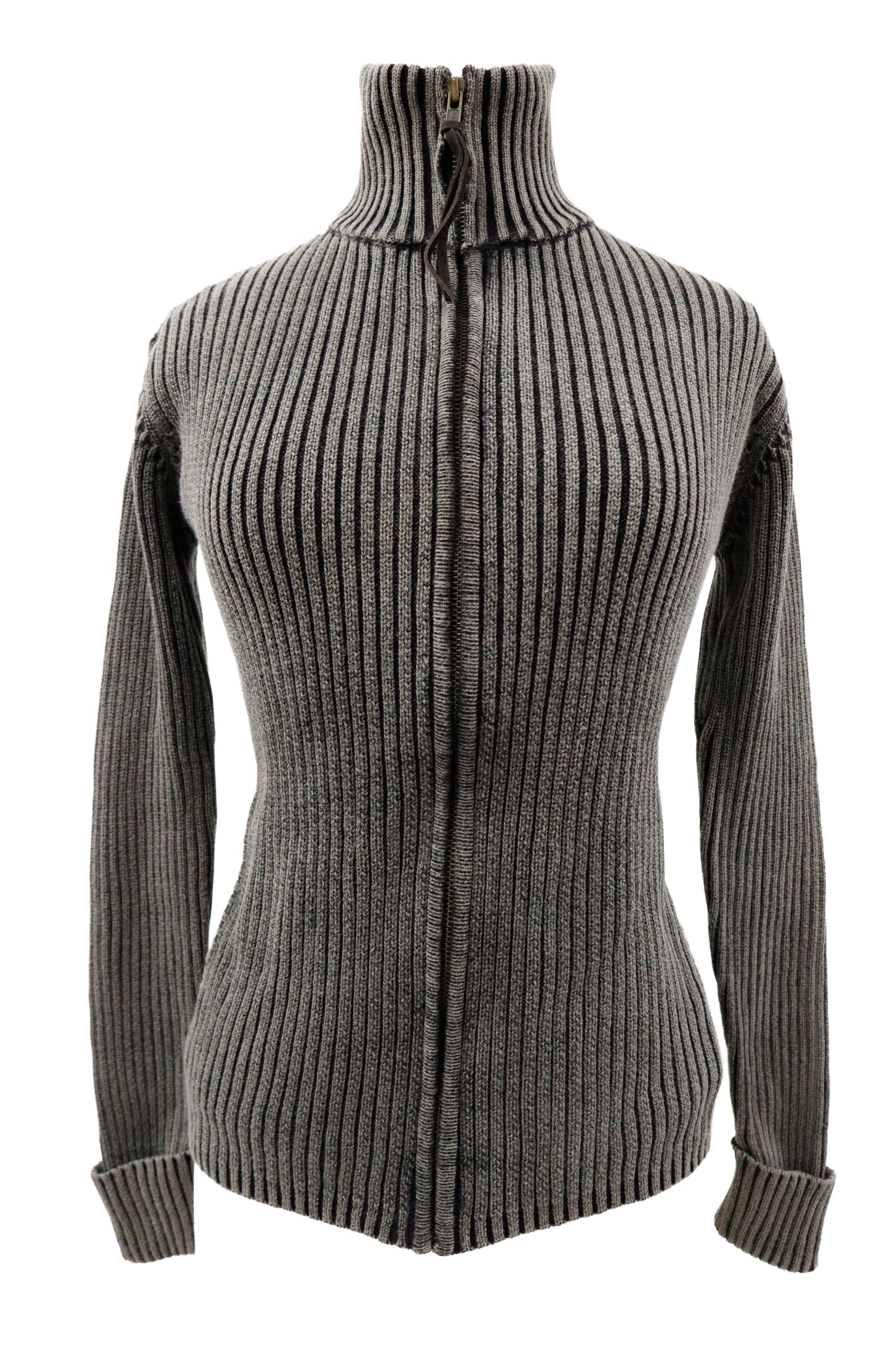 rib knit ZIP tops/U-［2603-002］