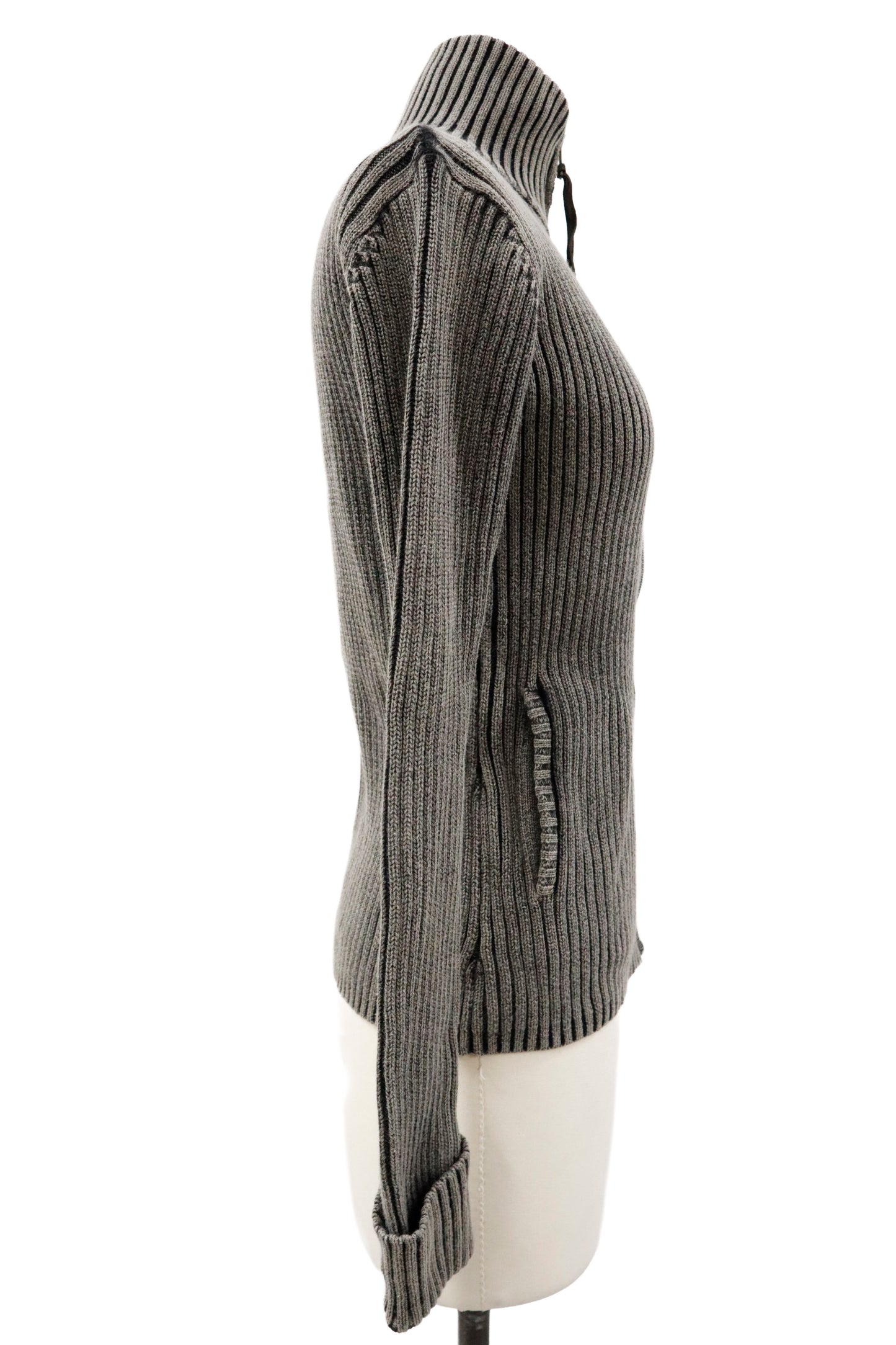 rib knit ZIP tops/U-［2603-002］