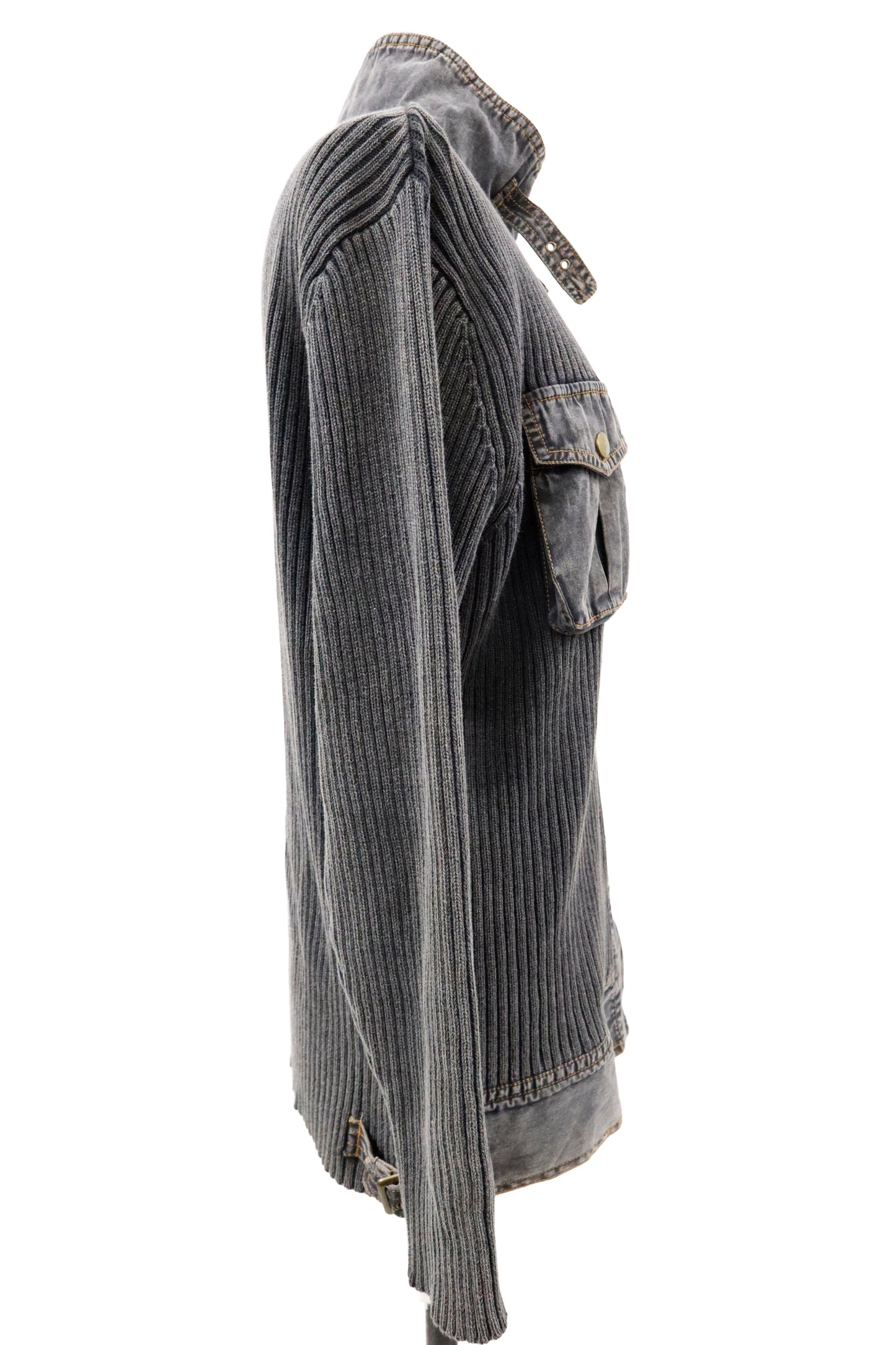 rib knit ZIP tops/U-［2603-004］