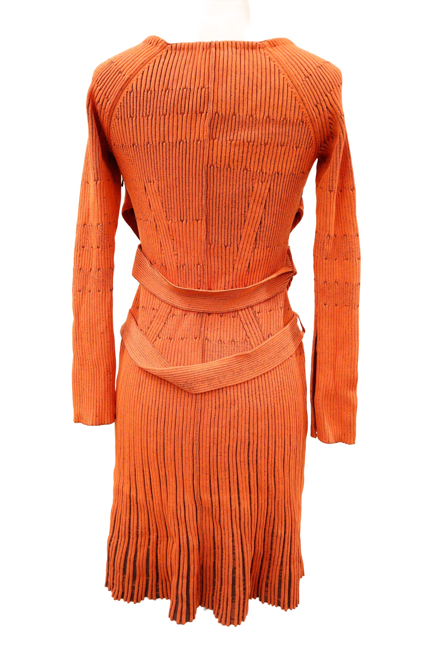 rib knit belt dress/U-［2603-007］