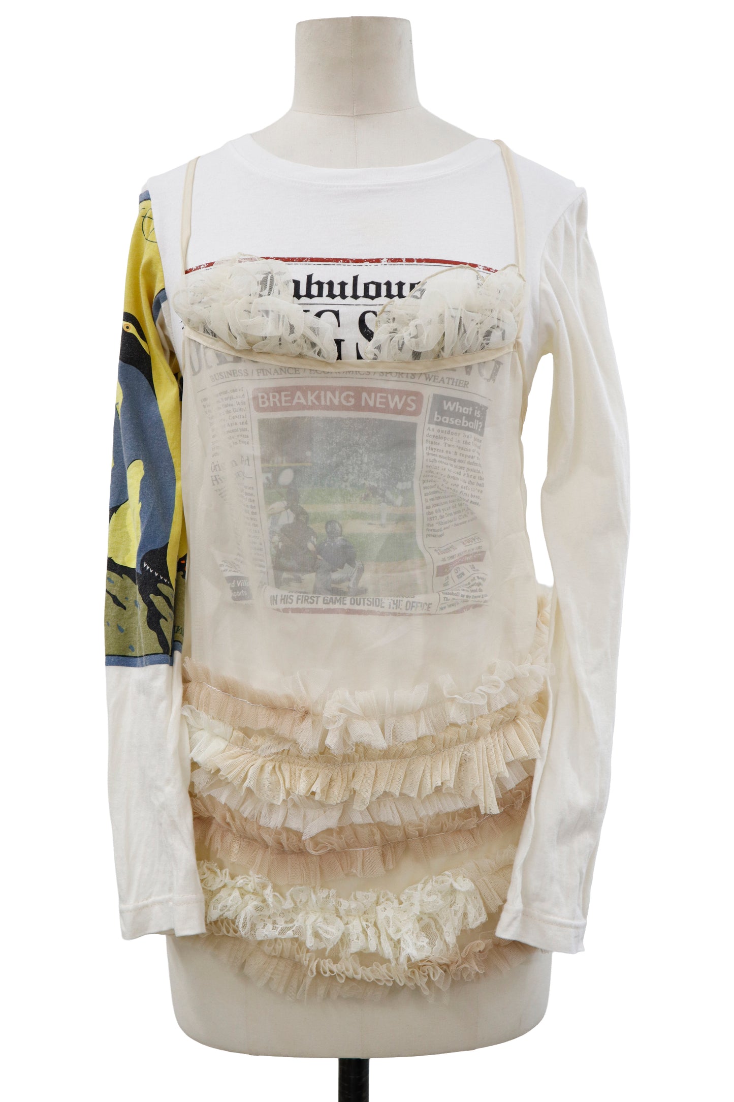 ruffle sheer tops/RM-［2604-029］