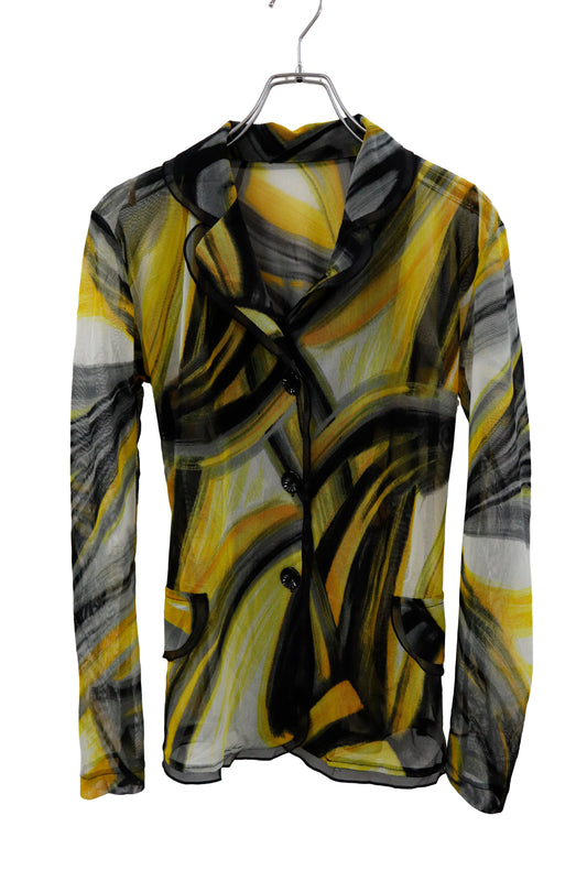 mesh graphic cardigan/RM-［2604-033］