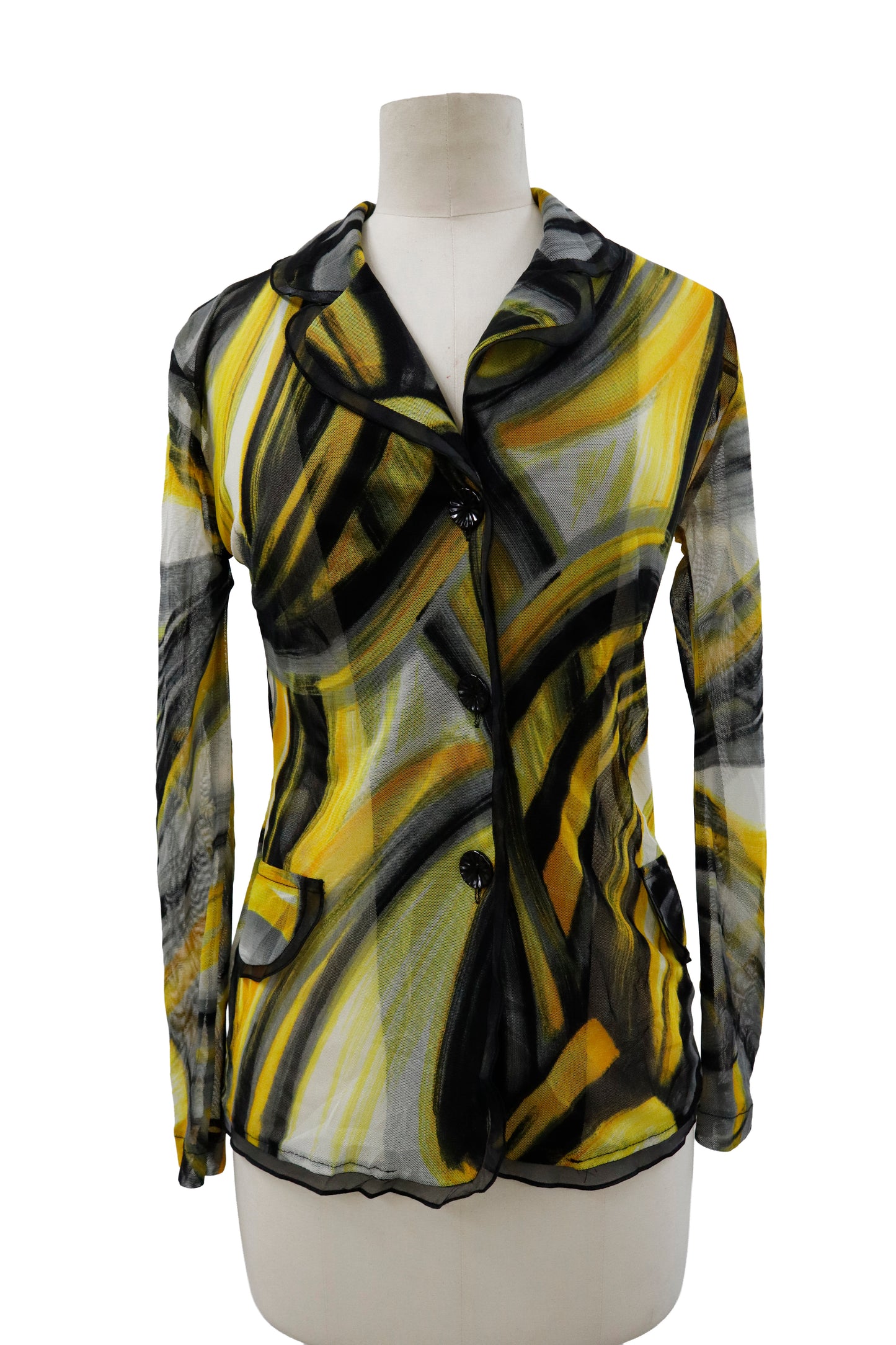 mesh graphic cardigan/RM-［2604-033］