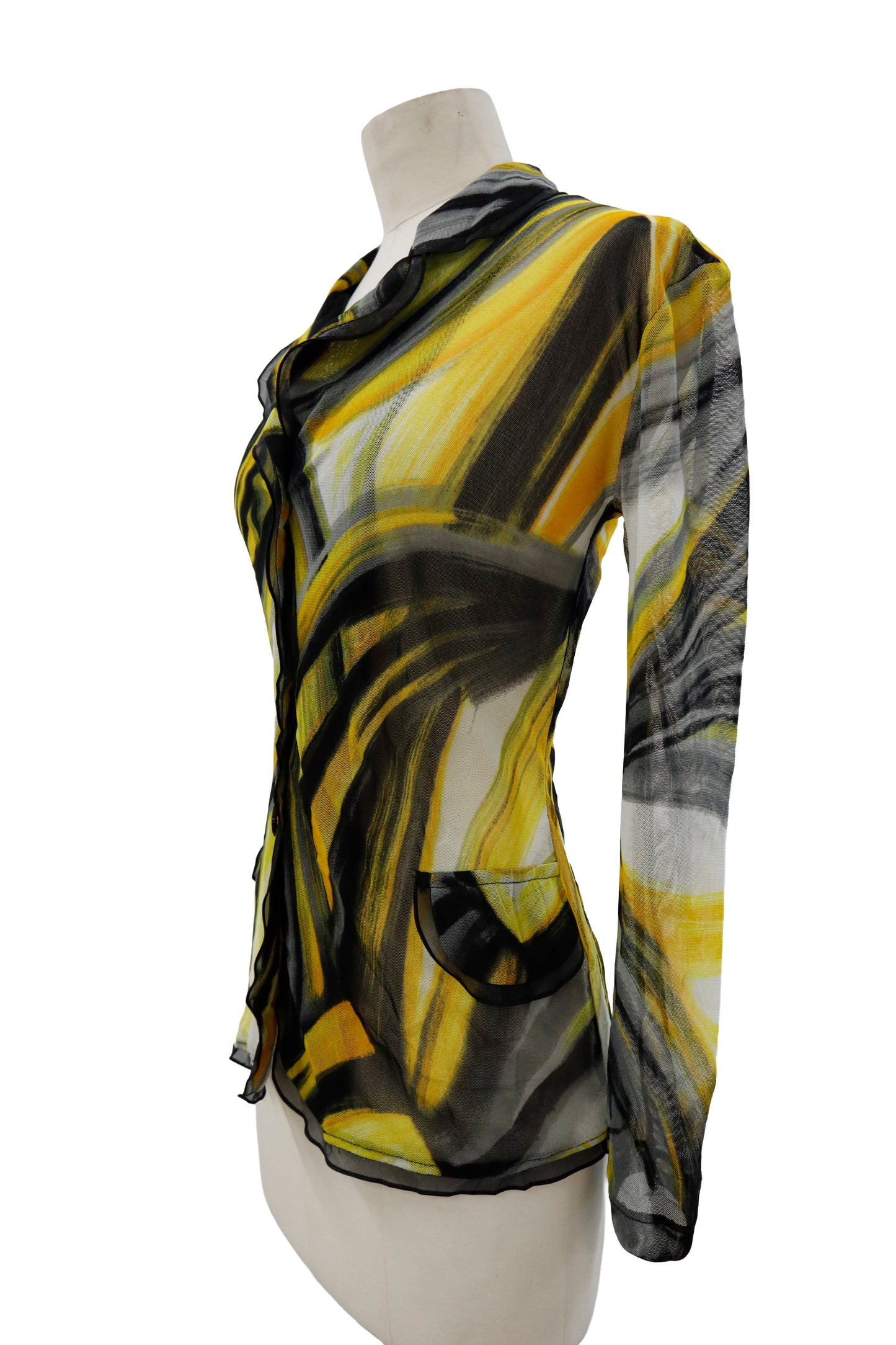 mesh graphic cardigan/RM-［2604-033］