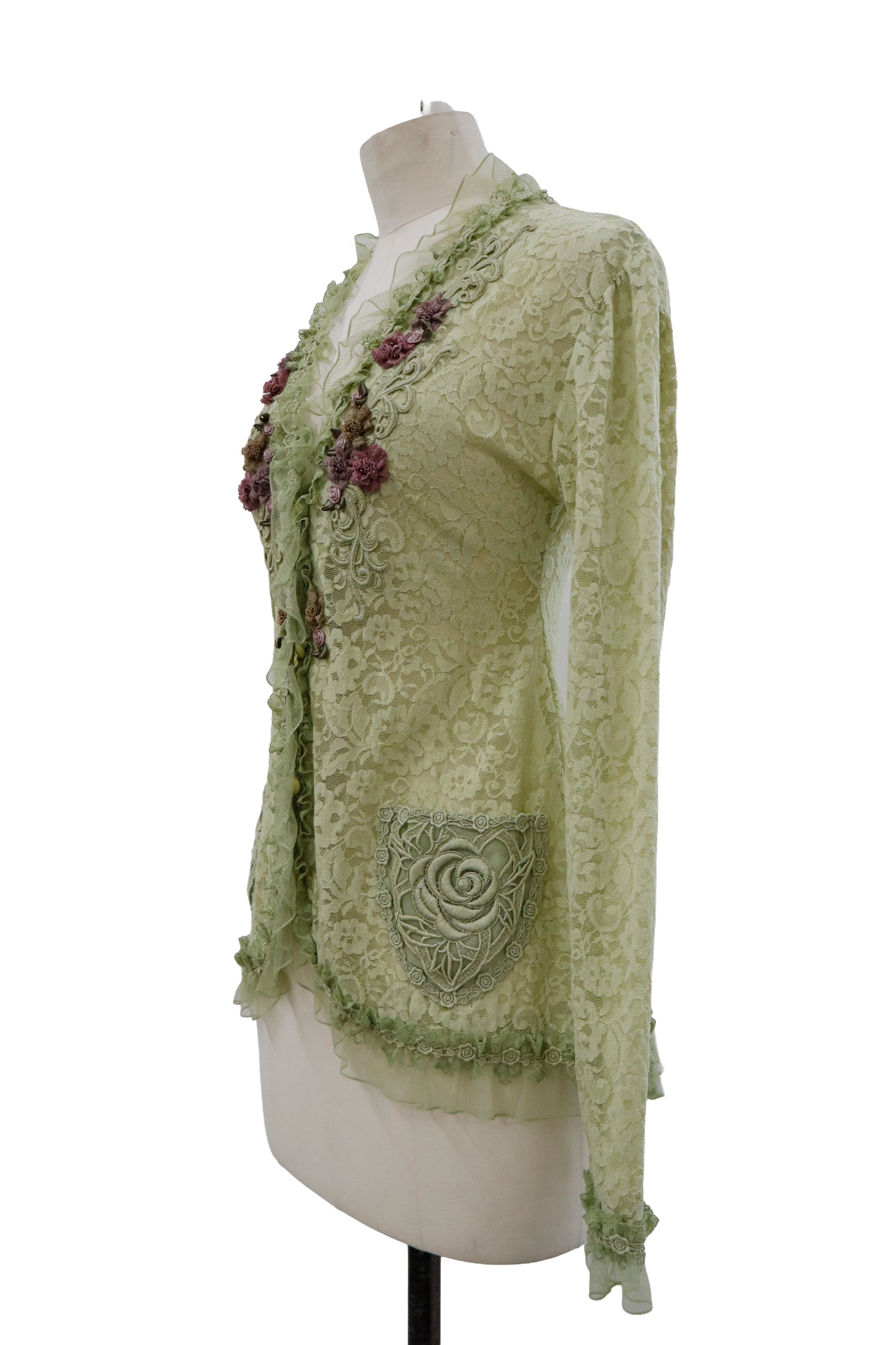 mesh lace cardigan/RM-［2604-034］