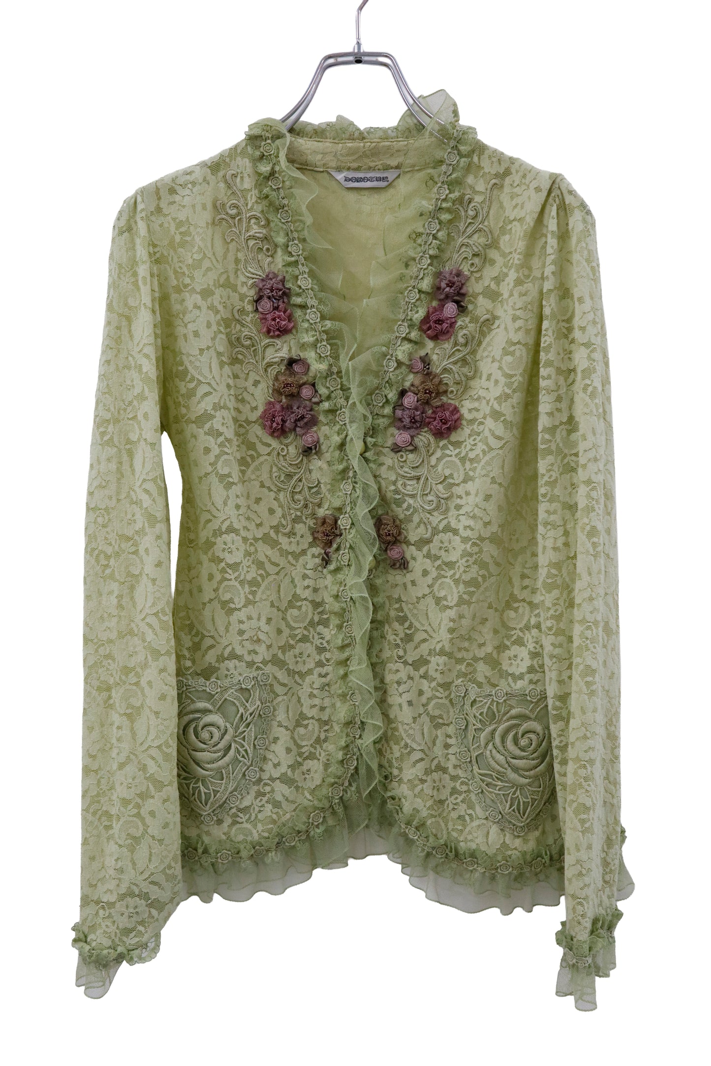 mesh lace cardigan/RM-［2604-034］