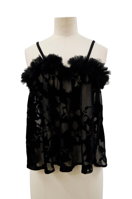 black frill camisole/RM-［2604-036］