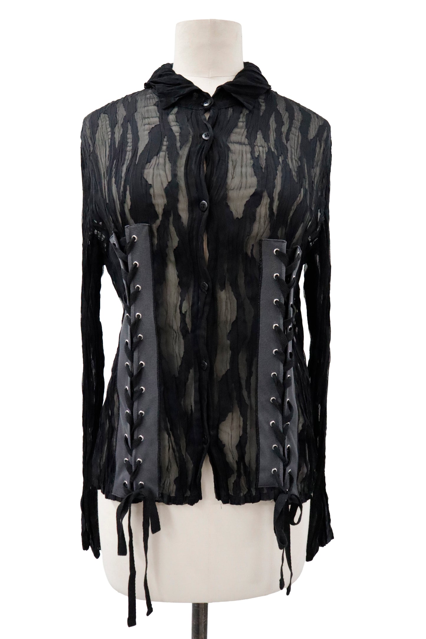 lace up shirt/RM-［2605-021］