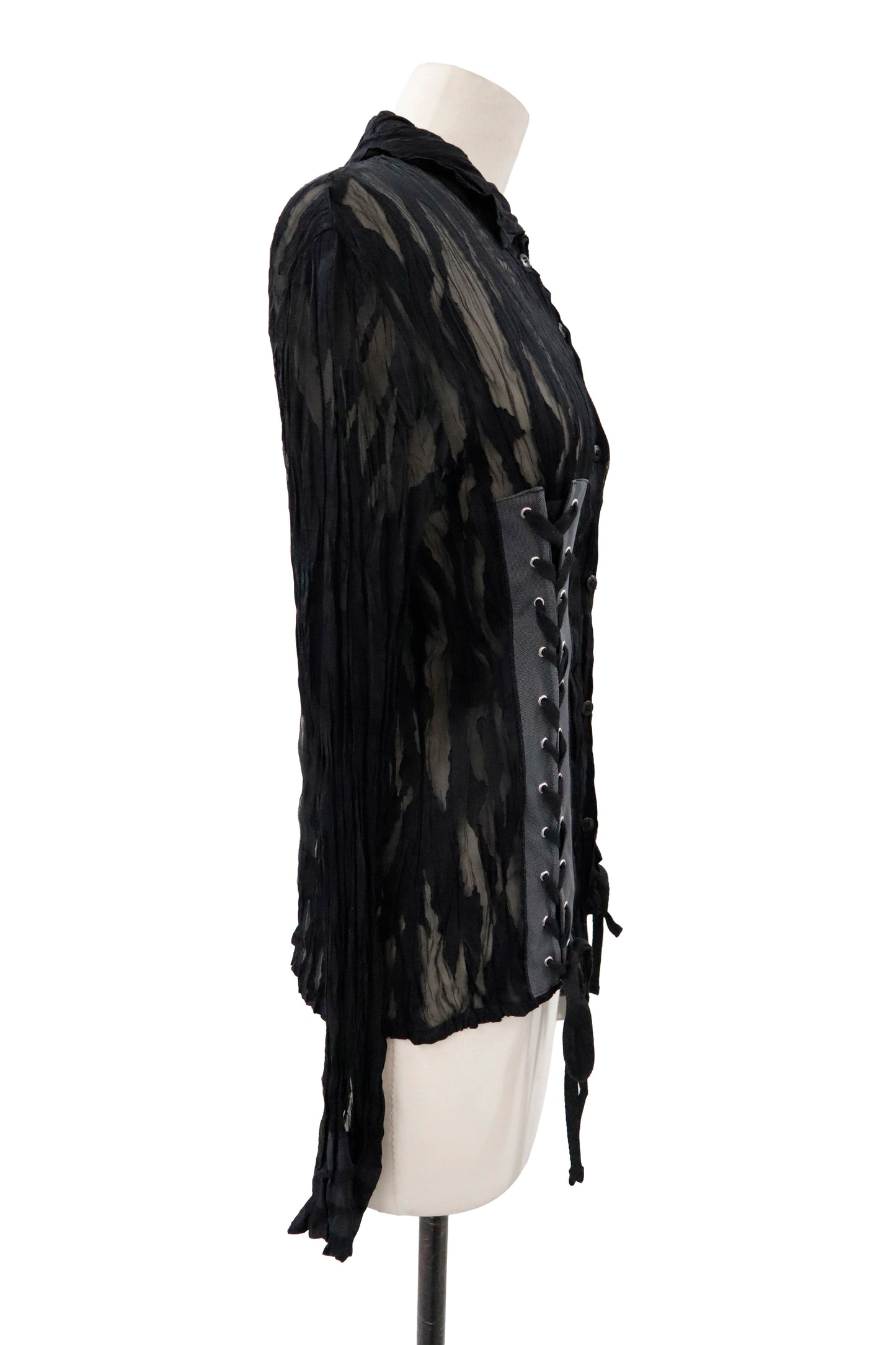 lace up shirt/RM-［2605-021］