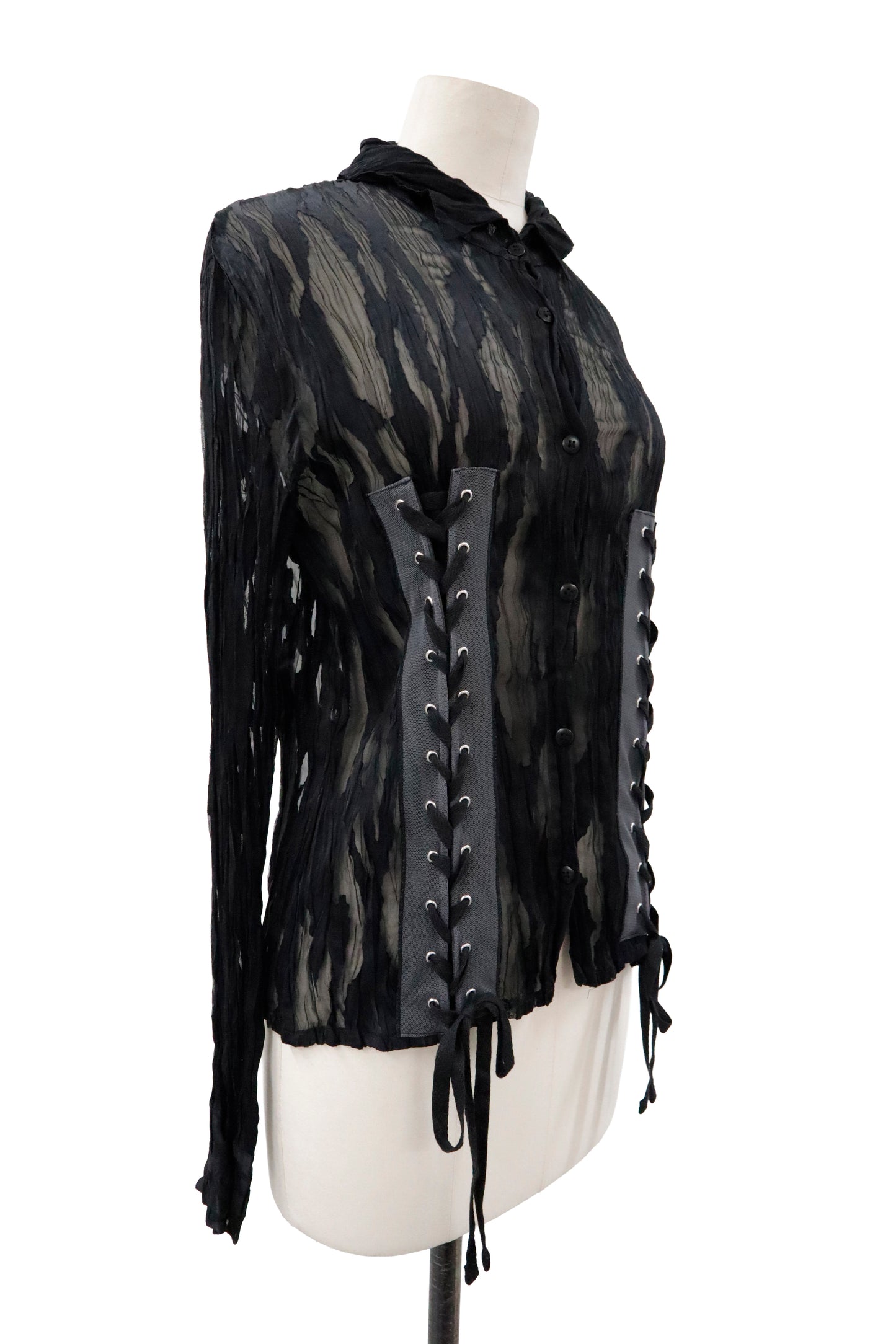 lace up shirt/RM-［2605-021］