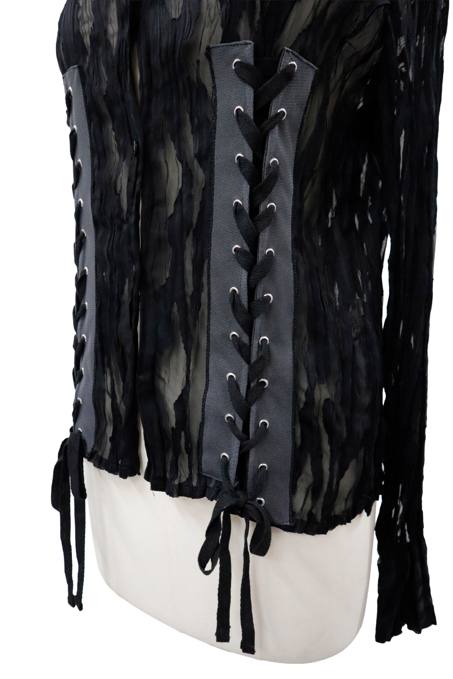 lace up shirt/RM-［2605-021］