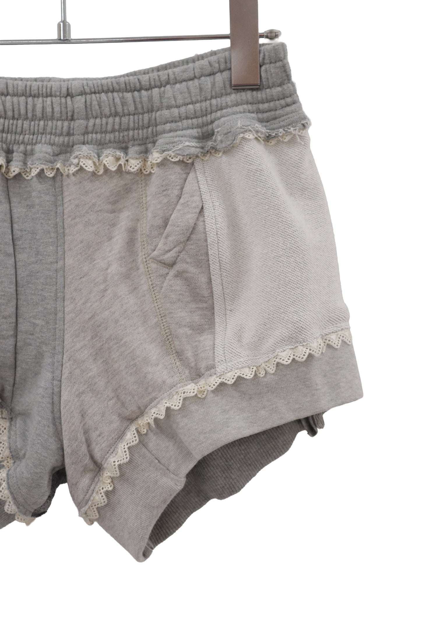 lace sweat shorts/RM-［2606-034］