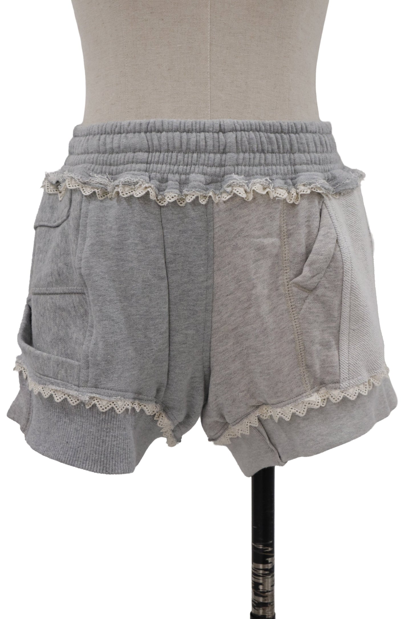 lace sweat shorts/RM-［2606-034］