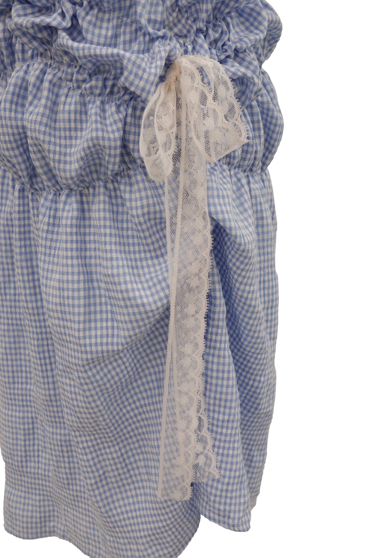 gingham shirring dress/KUSHA KUSHA PLAN/RM-［2607-081］