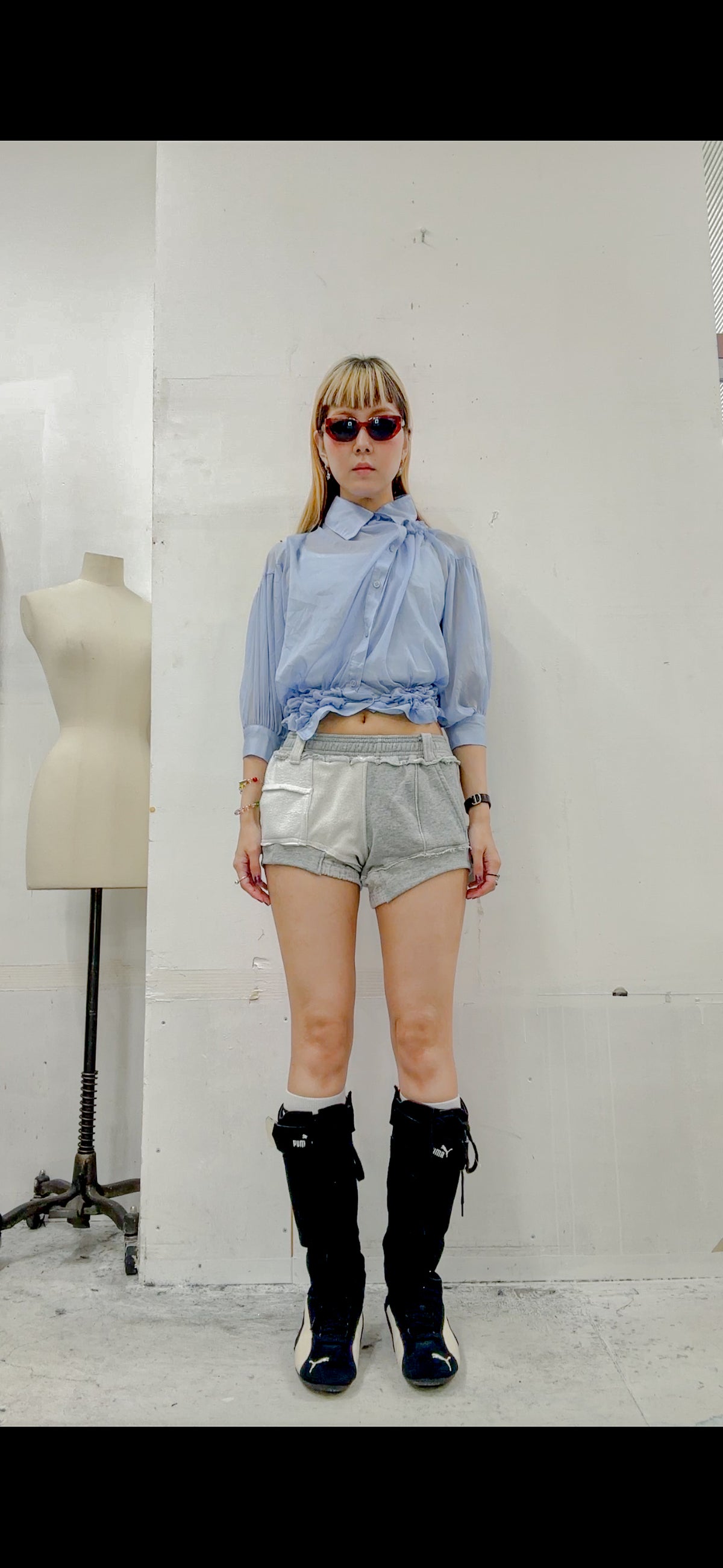 remake sweat shorts/RM-［2606-029］