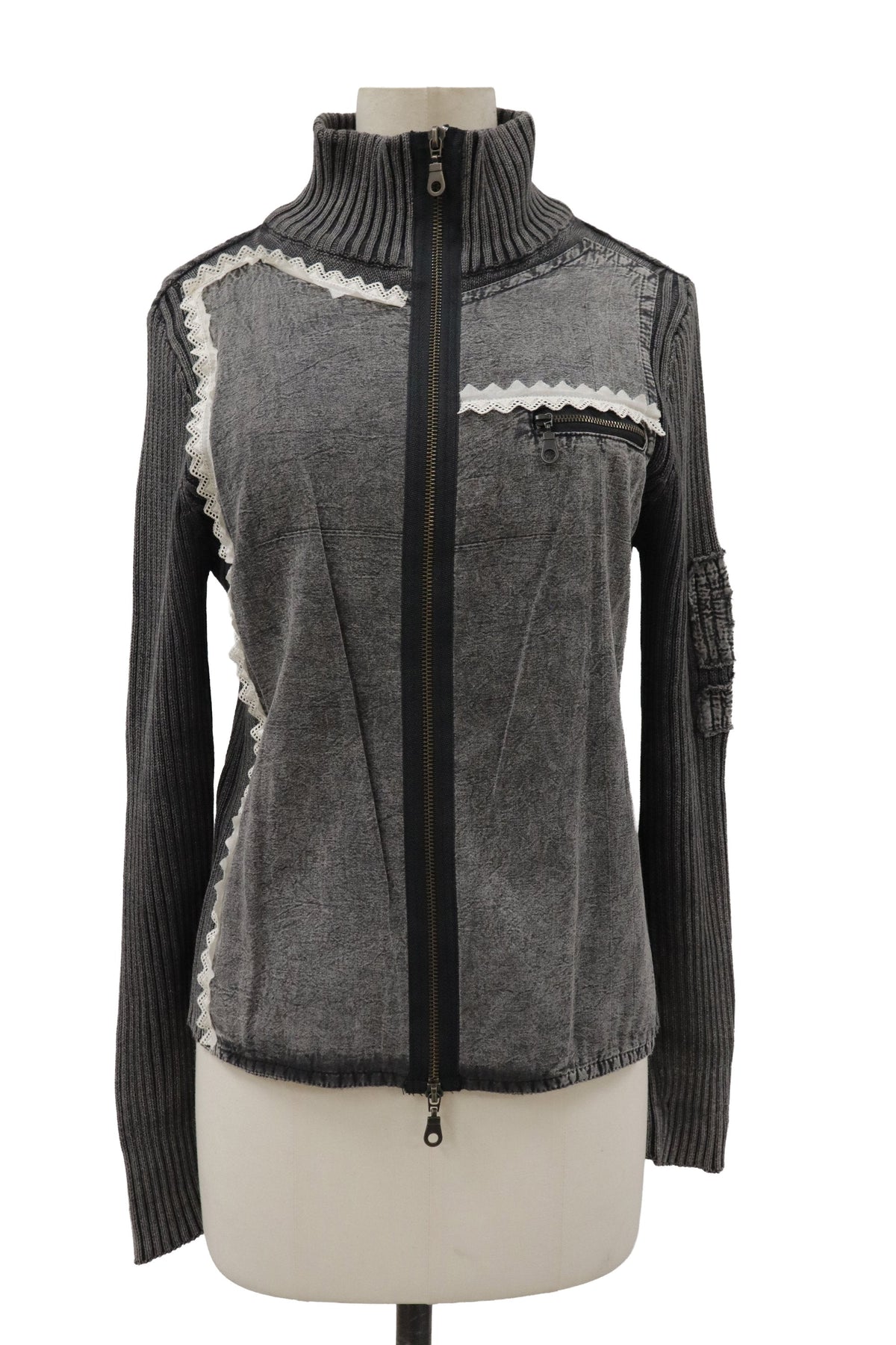 rib knit zip outer/RM-［2608-038］