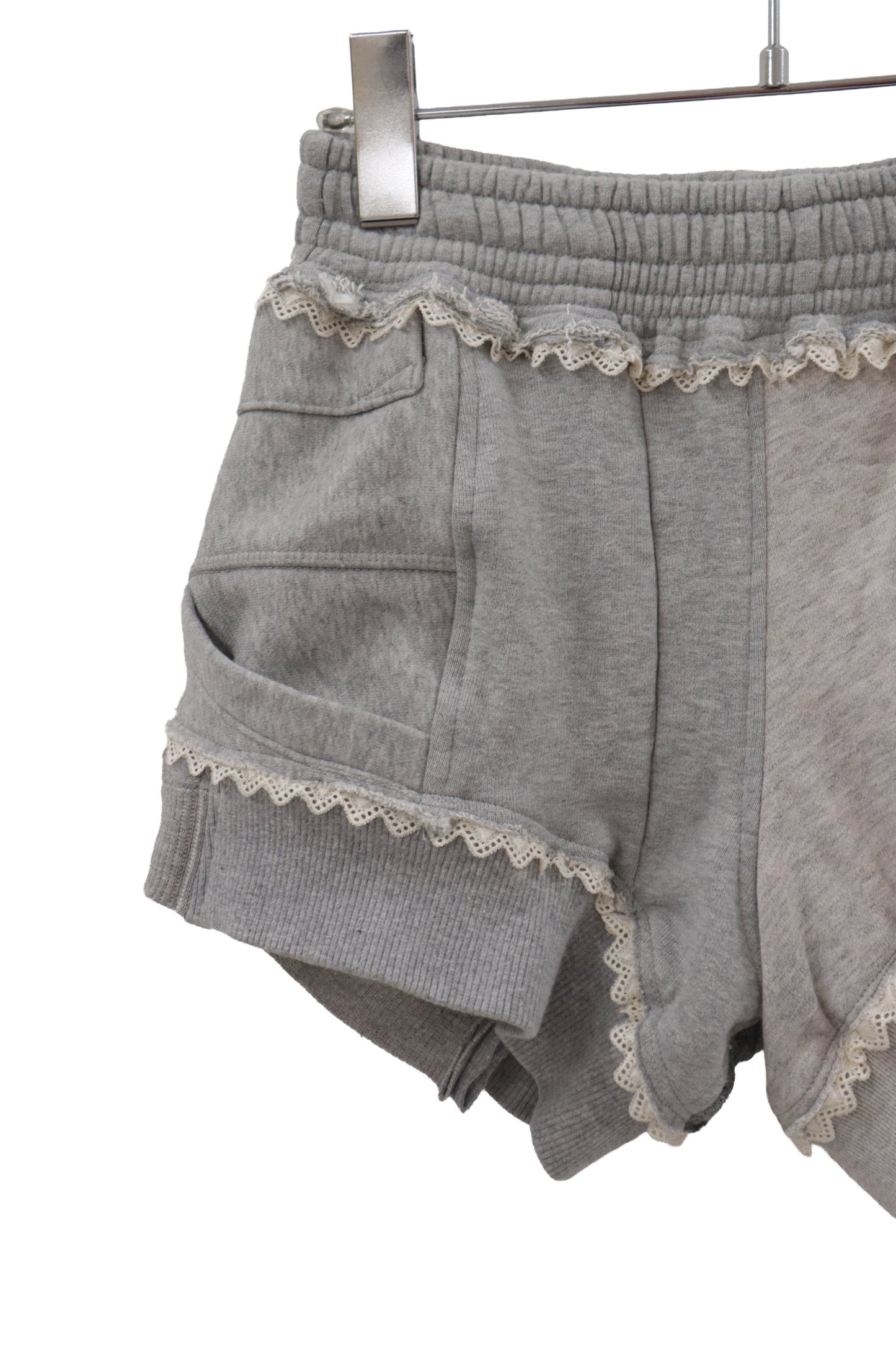 lace sweat shorts/RM-［2606-034］