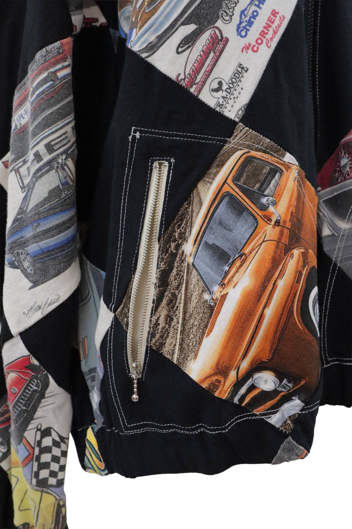 patchwork zip f hoodie/RM-［2608-094］