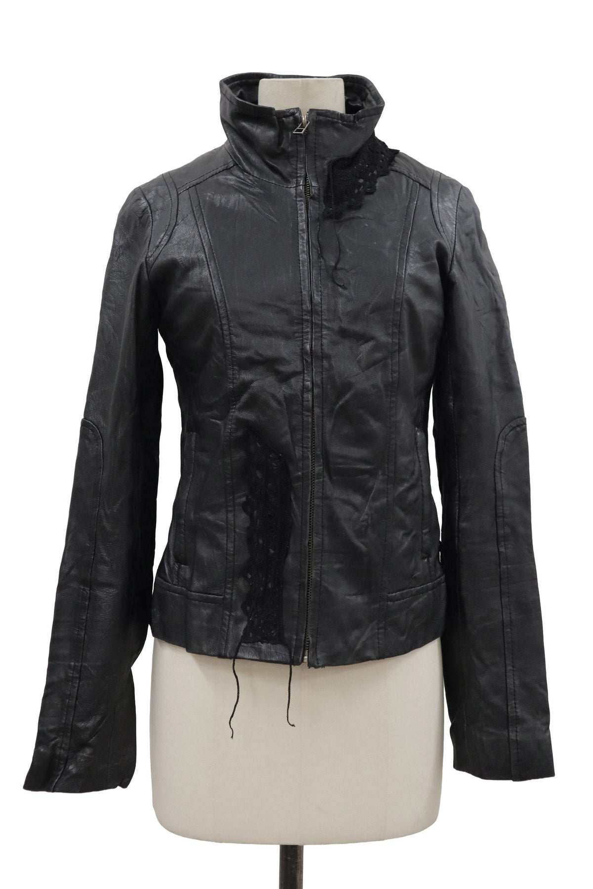 lace leather jacket/RM-［2608-104］