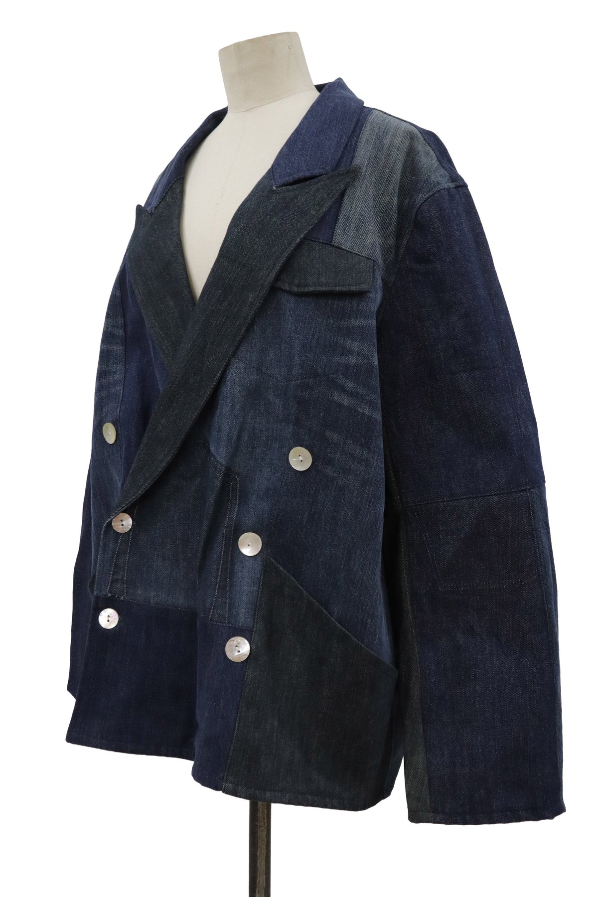 patchwork denim jacket/RM-［2608-096］