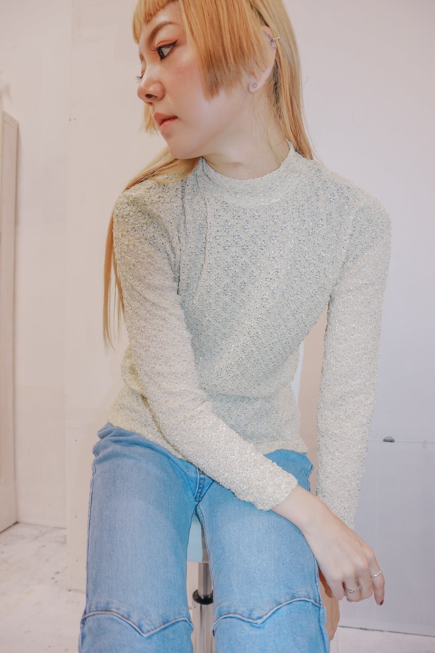 lace knit tops/U-［2511-003］