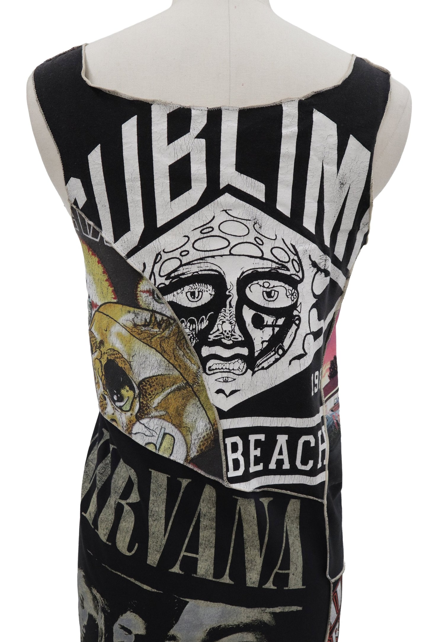 AC/DC lace up long tanktop/RM-［2606-021］