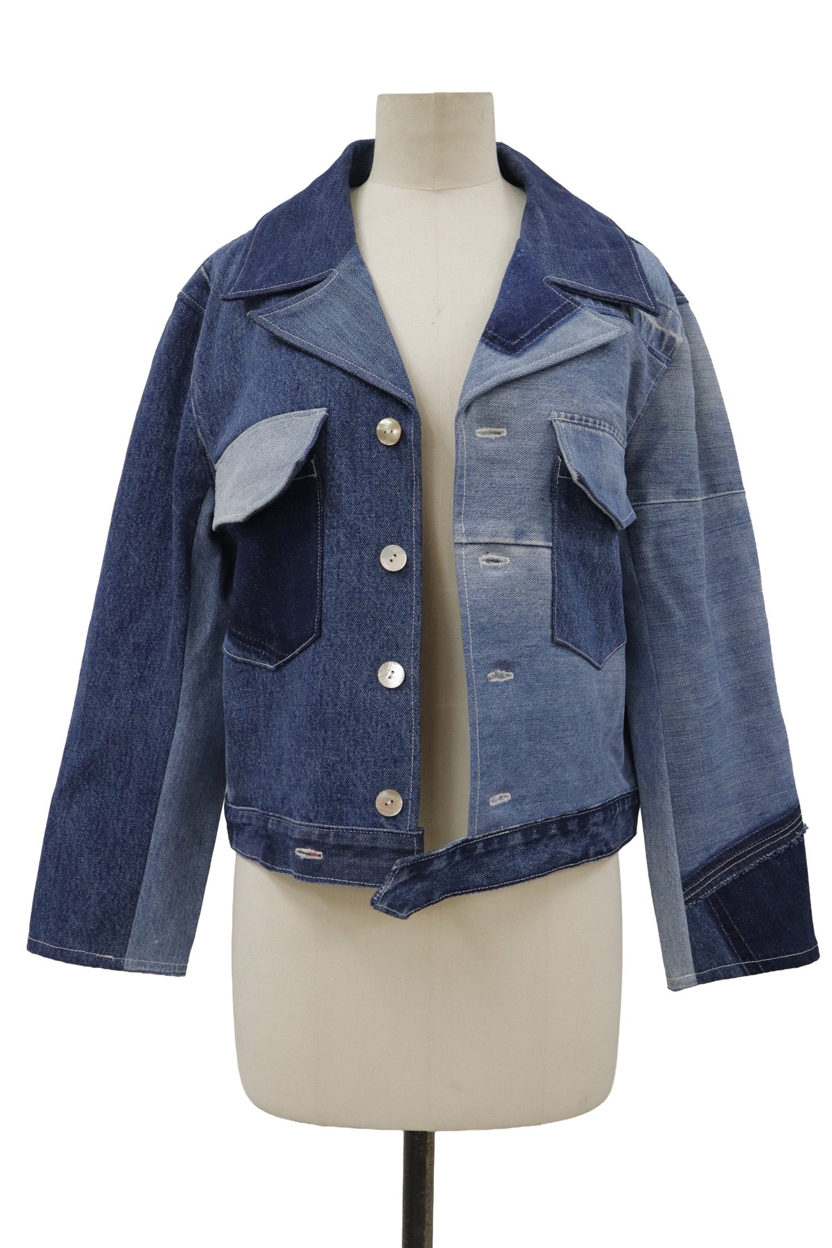 patchwork denim jacket/RM-［2608-097］