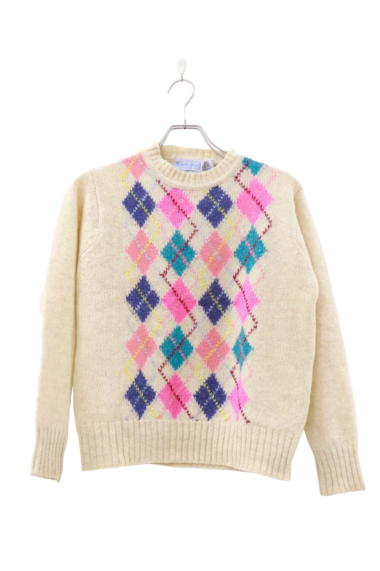 80's wool knit sweater/NV-［2511-152］