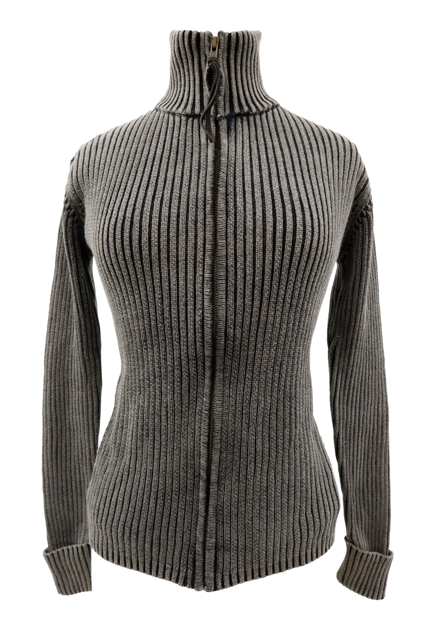 rib knit ZIP tops/U-［2603-002］