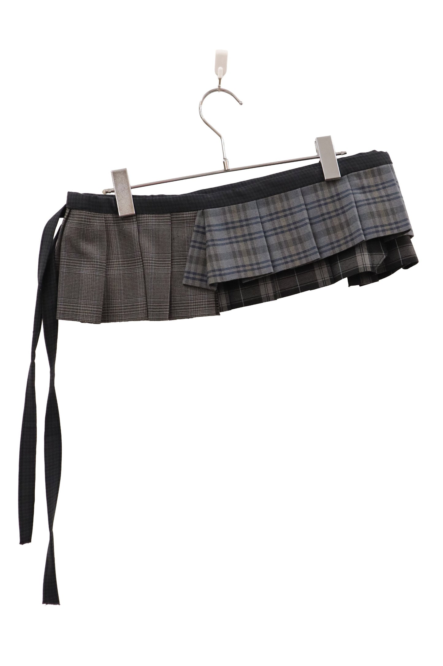 plaid tiered mini skirt/RM-［2607-049］