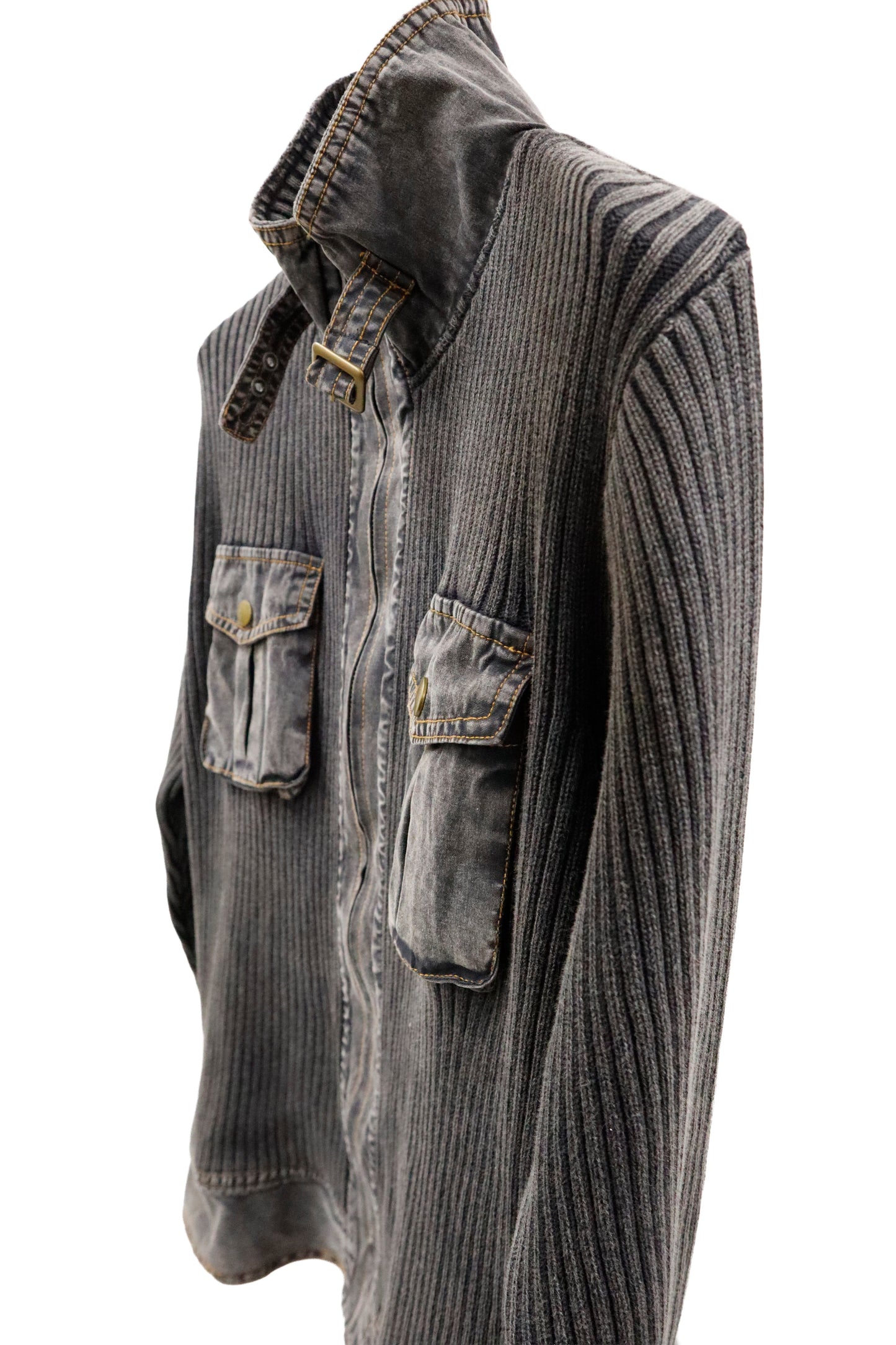 rib knit ZIP tops/U-［2603-004］
