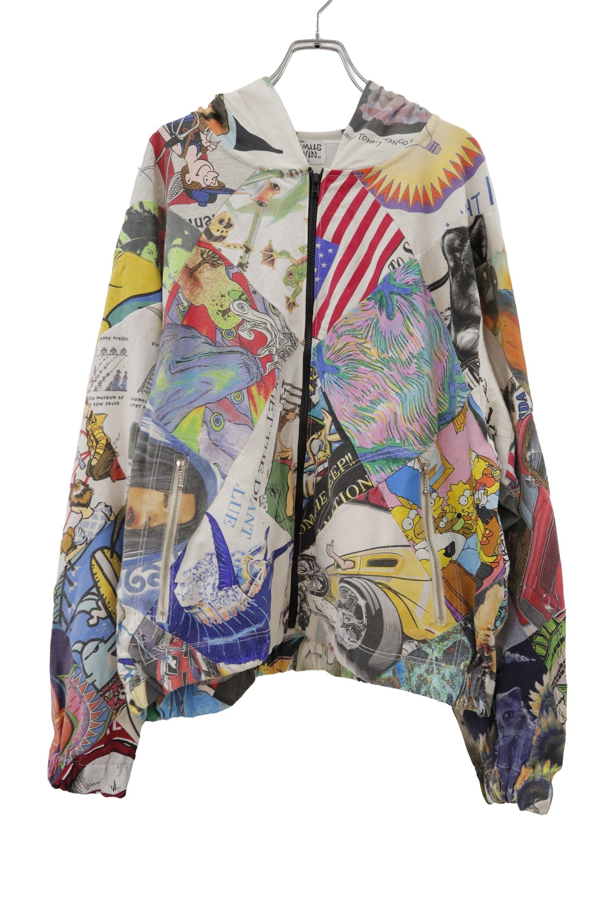 patchwork zip f hoodie/RM-［2608-093］