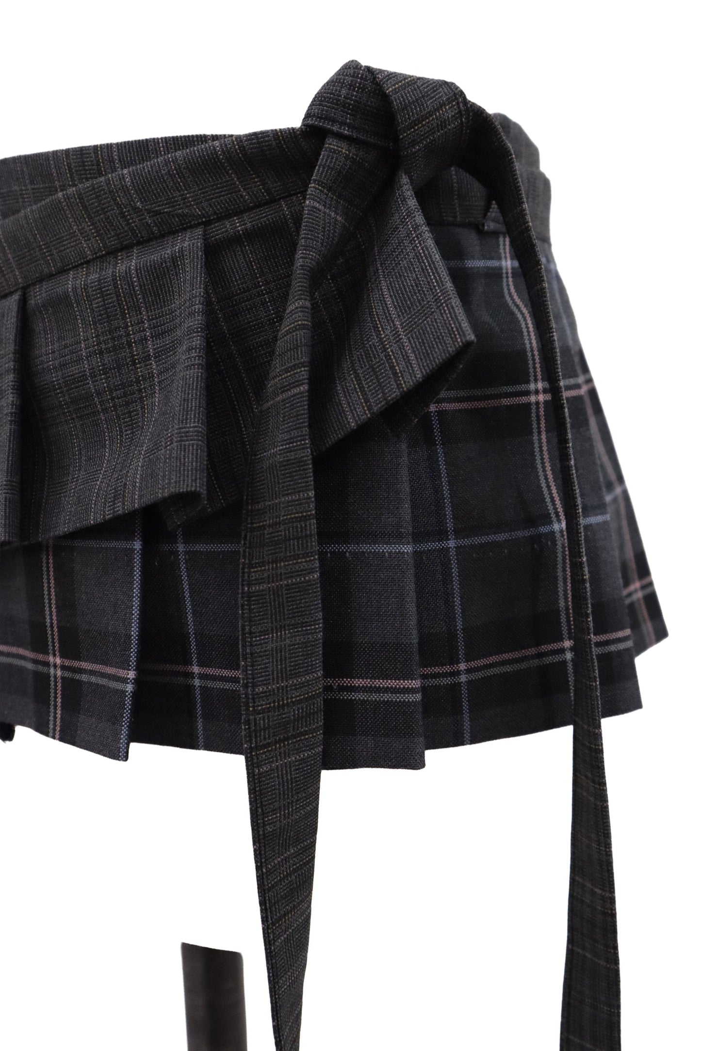 plaid tiered mini skirt/RM-［2607-048］