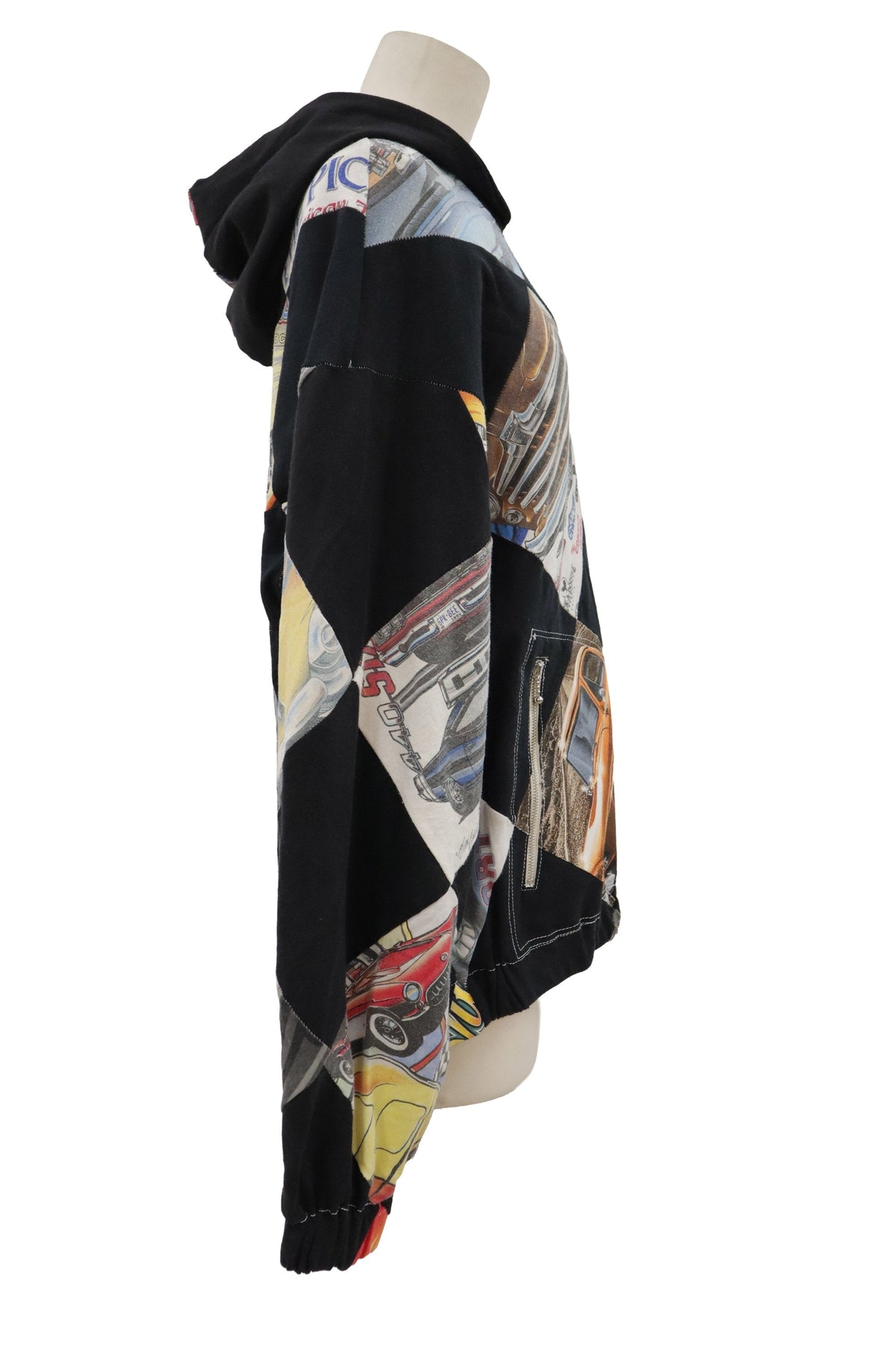 patchwork zip f hoodie/RM-［2608-094］