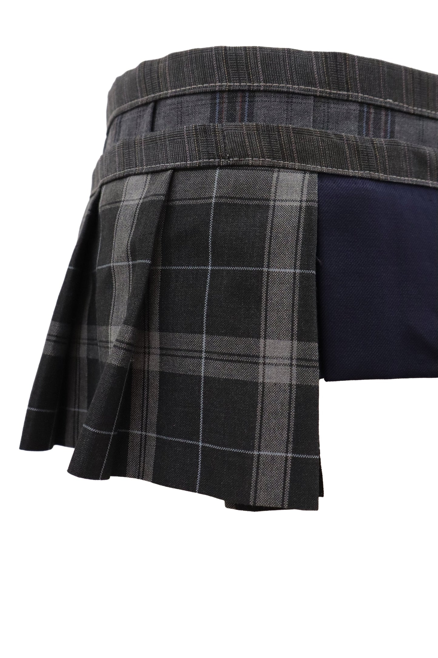 plaid tiered mini skirt/RM-［2607-044］