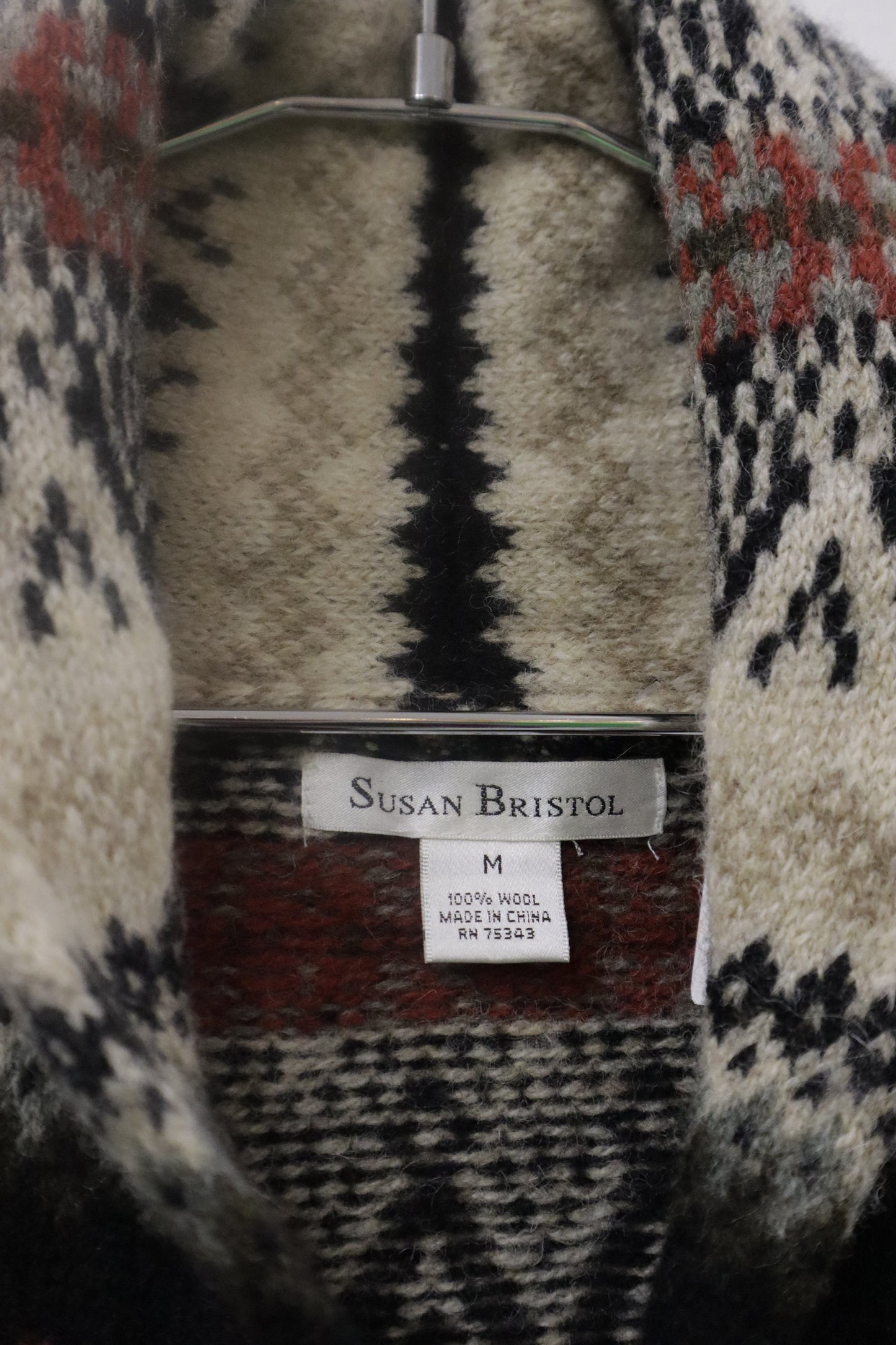 90’s SUSAN BRISTOL nordic cardigan / NV-［2601-021］