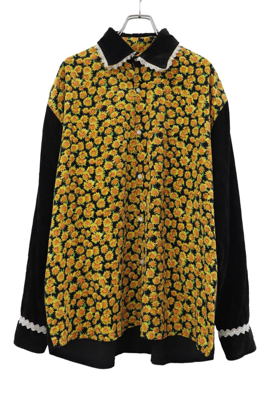 flower print corduroy shirt/RM-［2608-102］