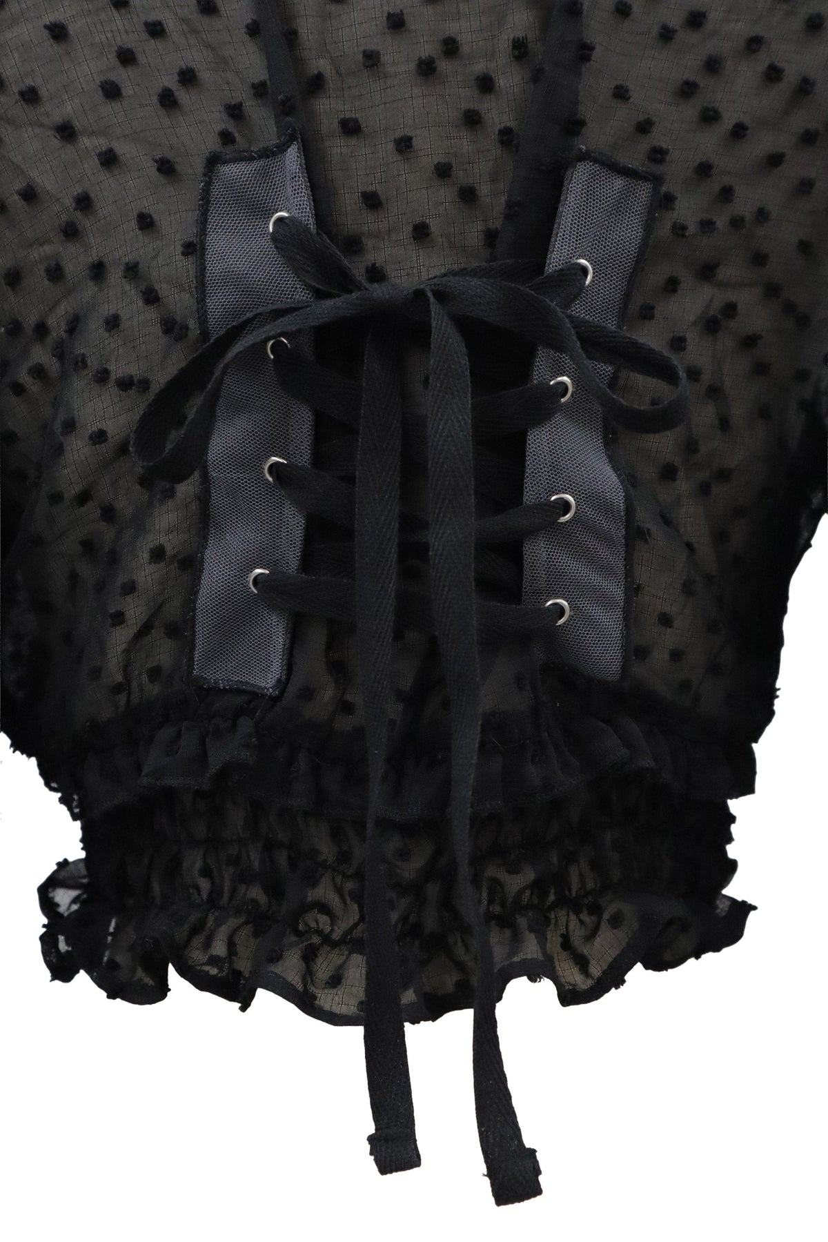 lace up shirring tops/RM-［2608-053］