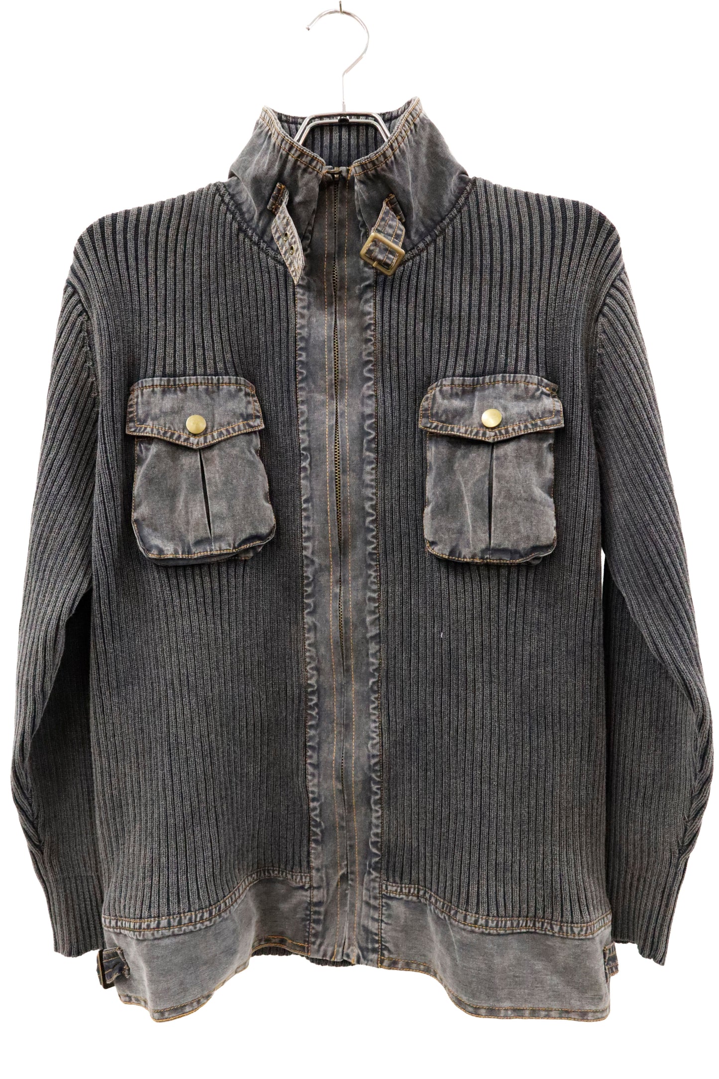 rib knit ZIP tops/U-［2603-004］