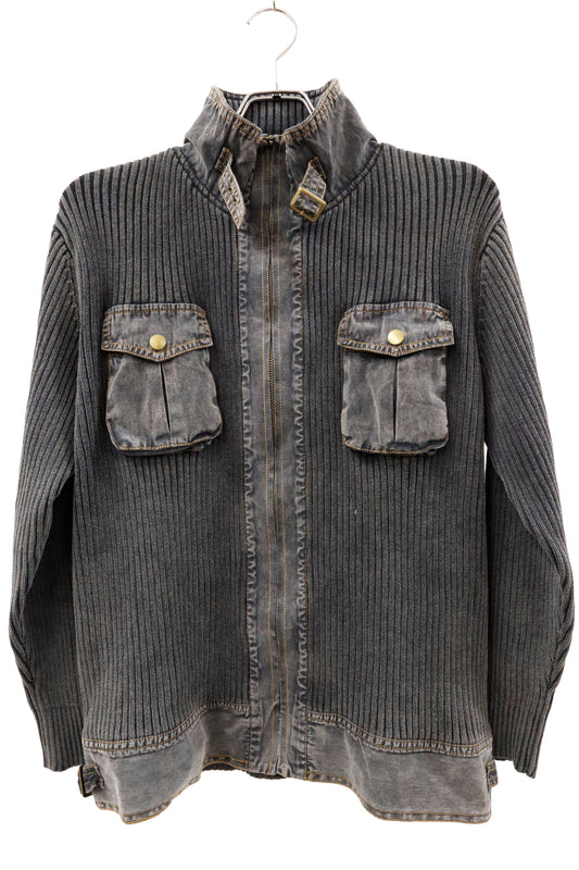 rib knit ZIP tops/U-［2603-004］