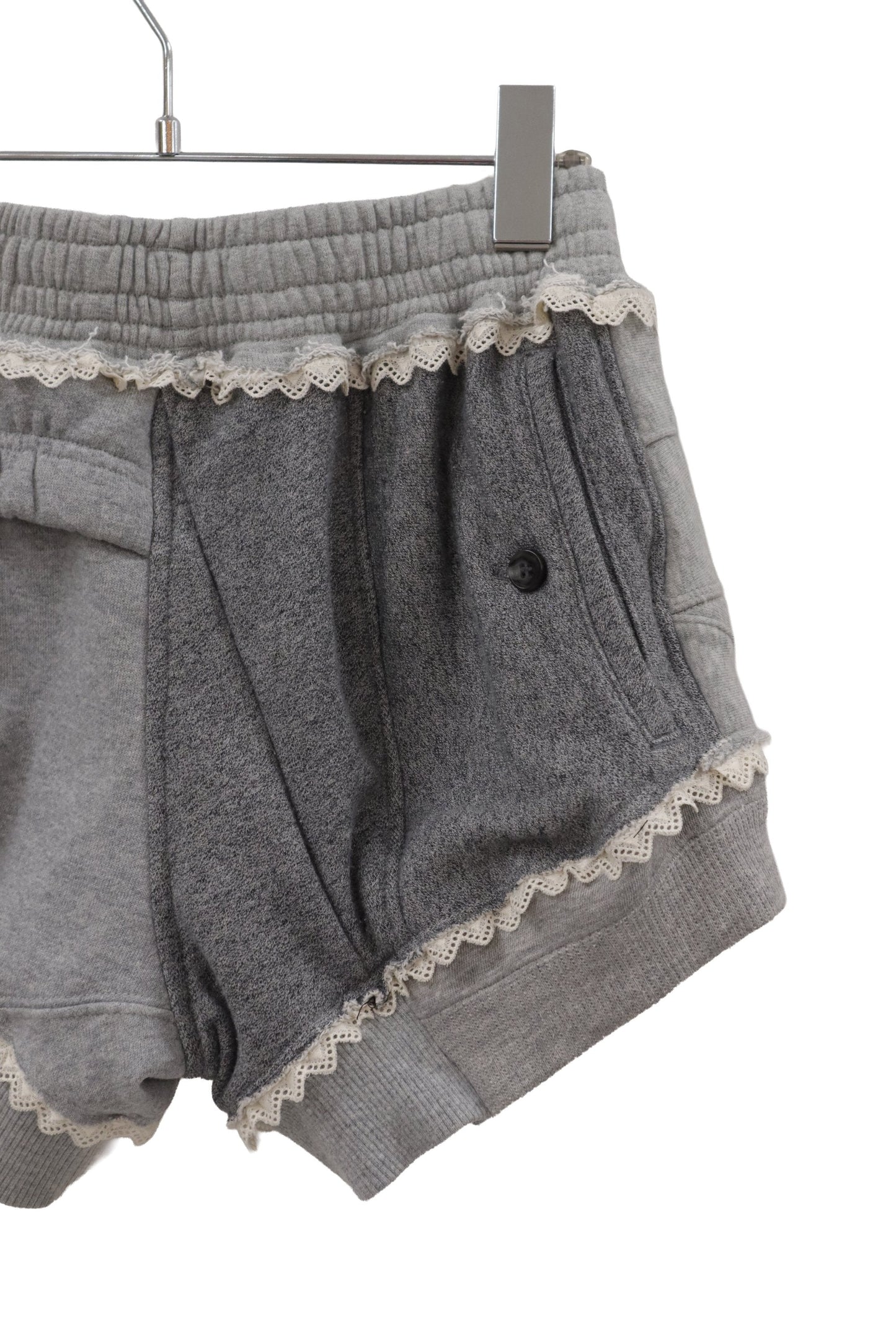 lace sweat shorts/RM-［2606-034］