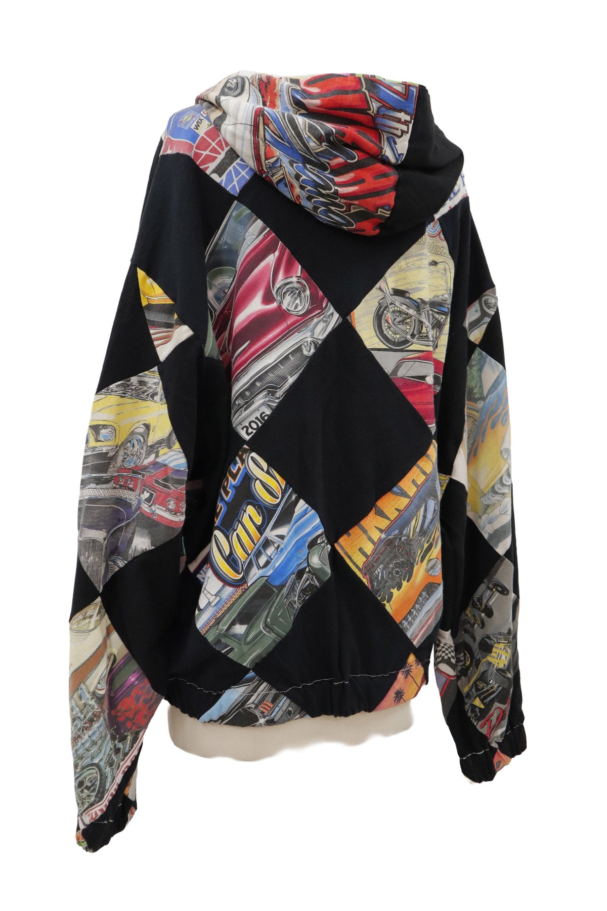 patchwork zip f hoodie/RM-［2608-094］