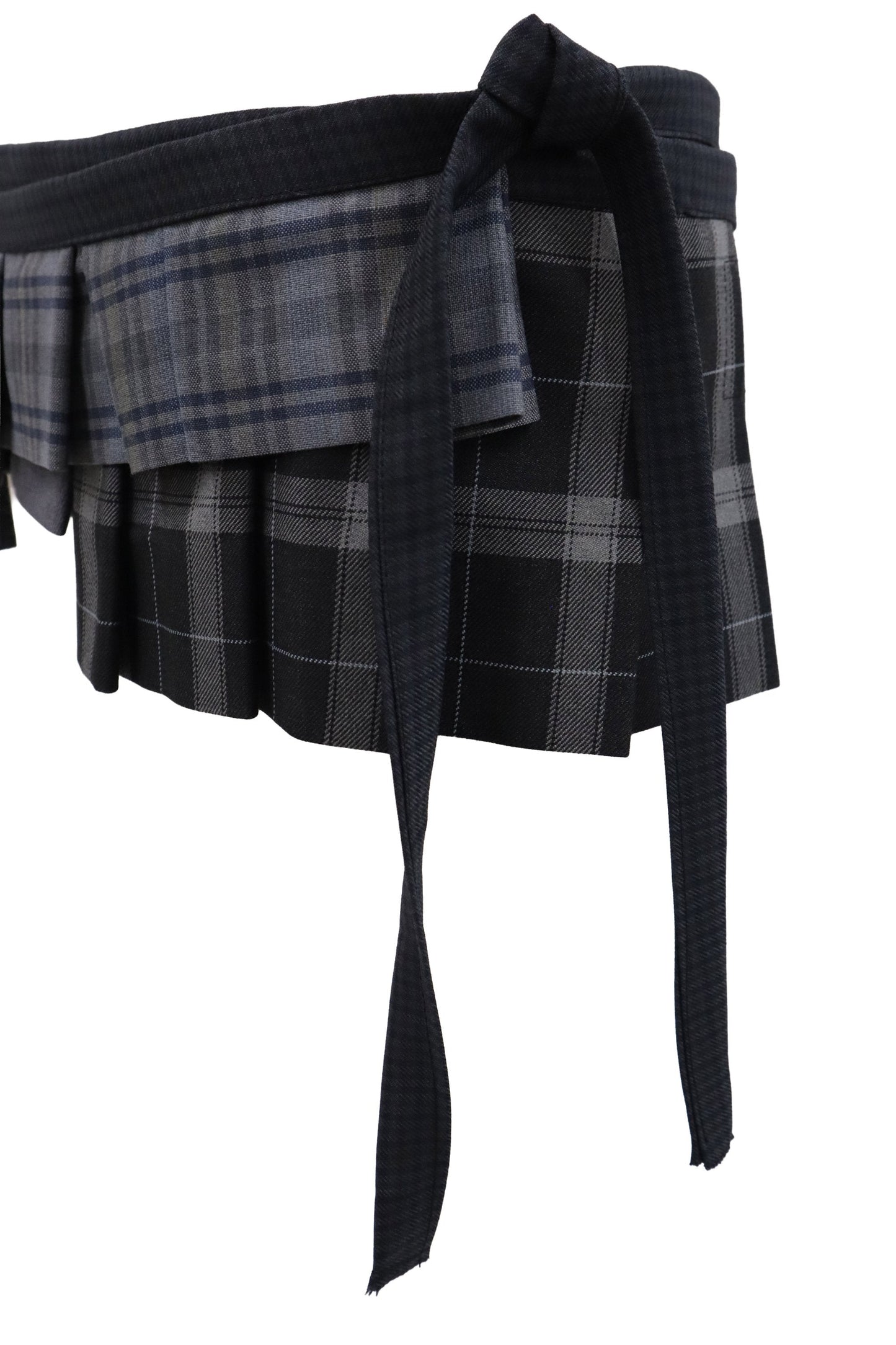 plaid tiered mini skirt/RM-［2607-046］