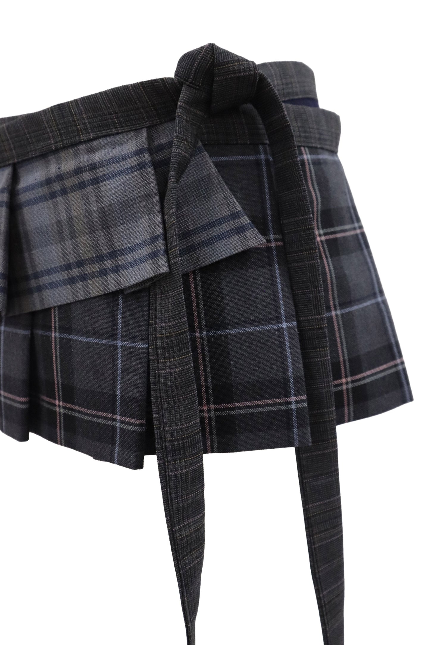 plaid tiered mini skirt/RM-［2607-047］